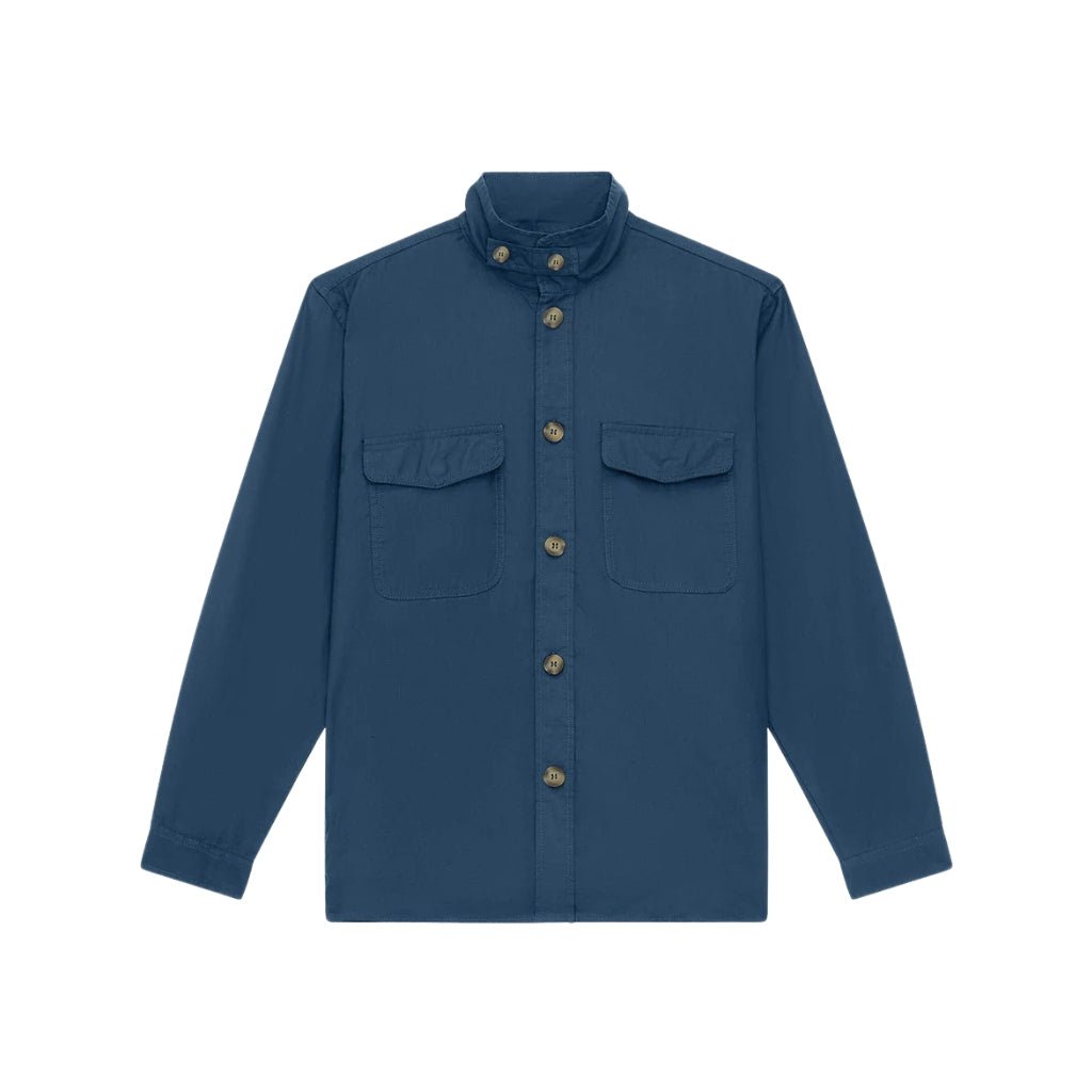 FRESCOBOL CARIOCA Nuno Linen Shacket Jacket - Navy Blue Casual Overshirt for Men & Women | Beach Cover-Up, Summer Layering, Outdoor Activities