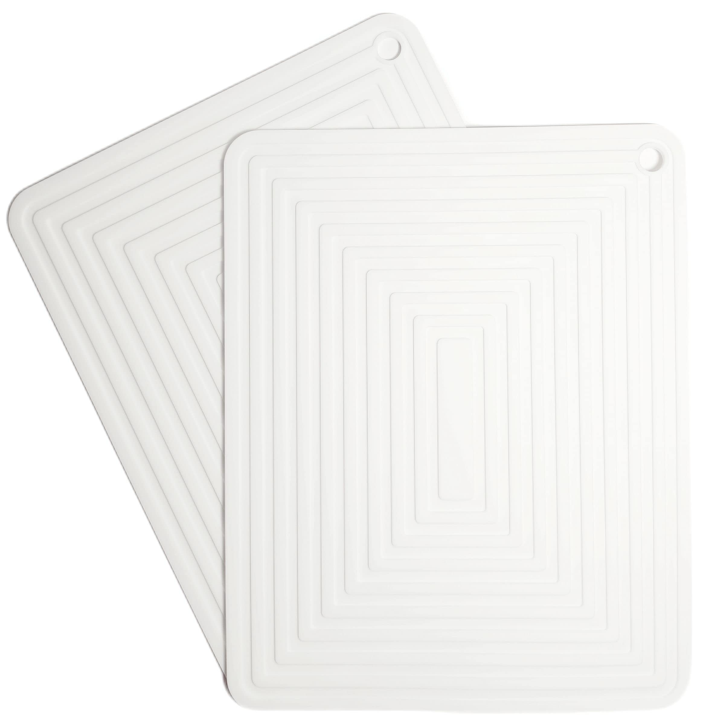 Premium Silicone Trivets Set - Heat Resistant Hot Pads for Pots, Pans & Dishes - 2 Pack White Kitchen Trivets for Cooking, Baking & Serving - Ideal for Dining, Entertaining & Home Decor