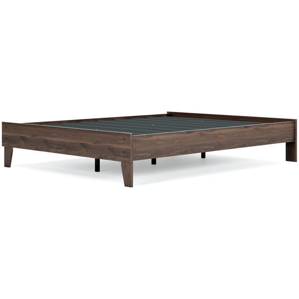 Home Square 2-Piece Queen Bedroom Set with Upholstered Headboard & Sturdy Platform Bed in Rich Mocha Finish - Perfect for Modern Master Bedrooms & Guest Rooms