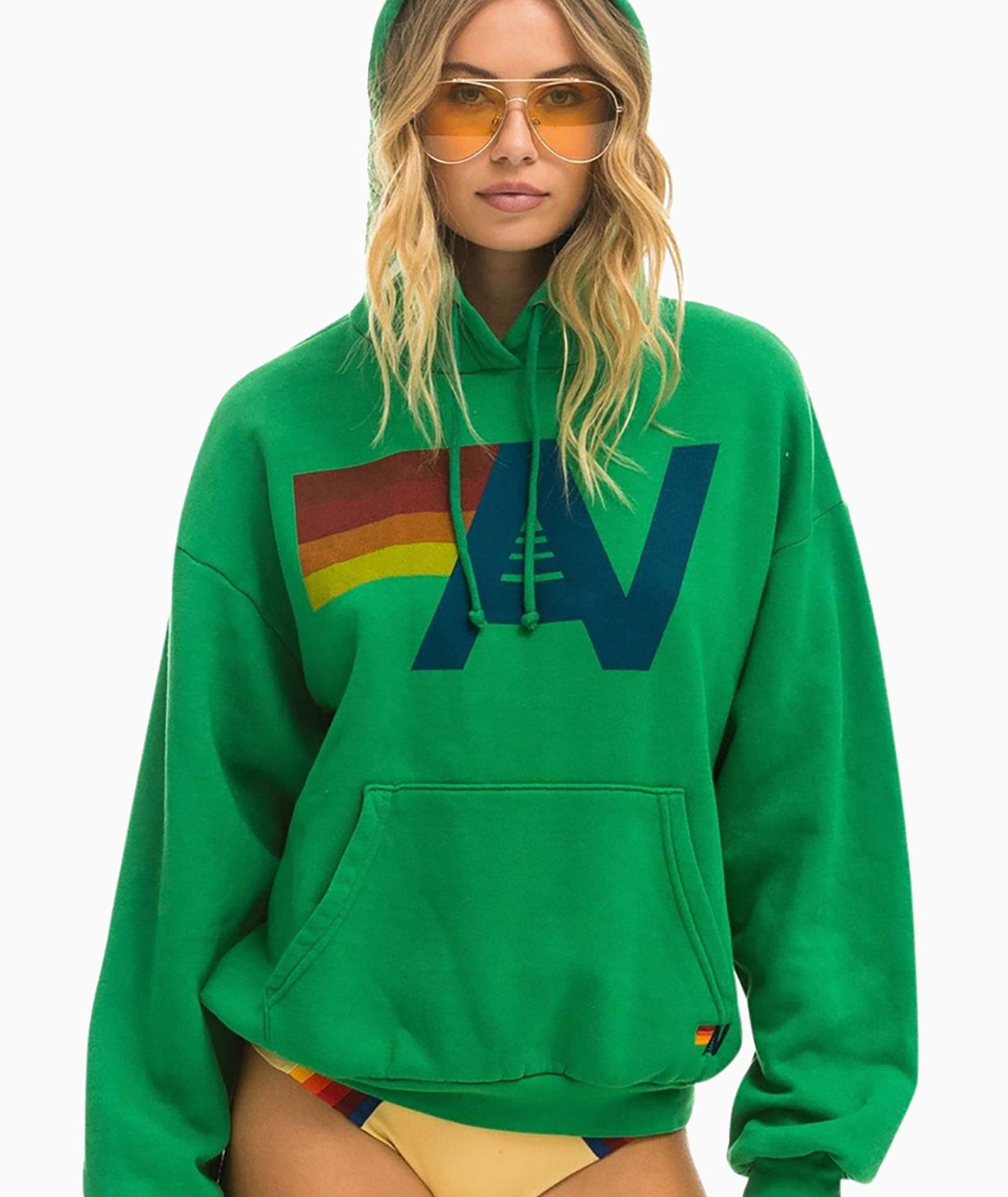 Aviator Nation Women's Logo Relaxed Pullover Hoodie - Soft Fleece Sweatshirt for Casual Wear, Gym & Lounge