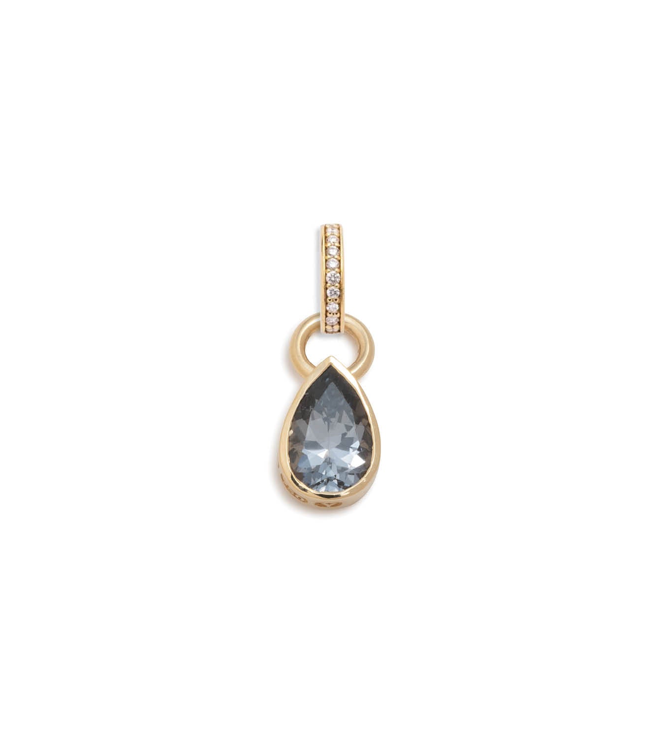 1.9ct Grey Spinel Pear Pendant Necklace with Annex Link - Elegant Jewelry Gift for Women, Perfect for Valentine's Day, Anniversary & Romantic Occasions