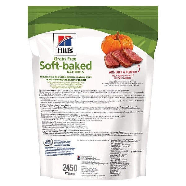 Hill's Grain Free Soft Baked Dog Treats with Duck & Pumpkin - Natural, Healthy Snacks for Training & Rewarding Your Pet