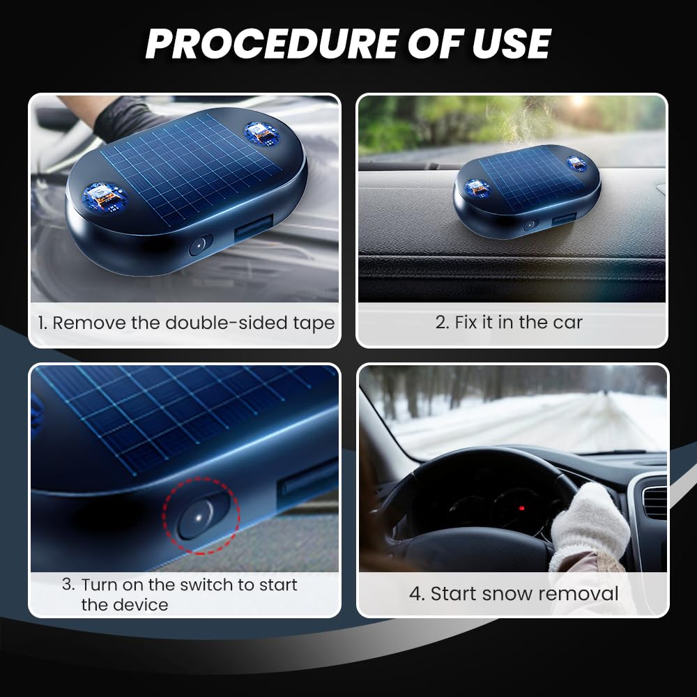 2025 New Electromagnetic Car Snow Removal Device - Anti-Freeze Windshield Defroster with Wave Technology for Winter Driving (2 Pack) - Perfect for Snowy Roads & Icy Windshields