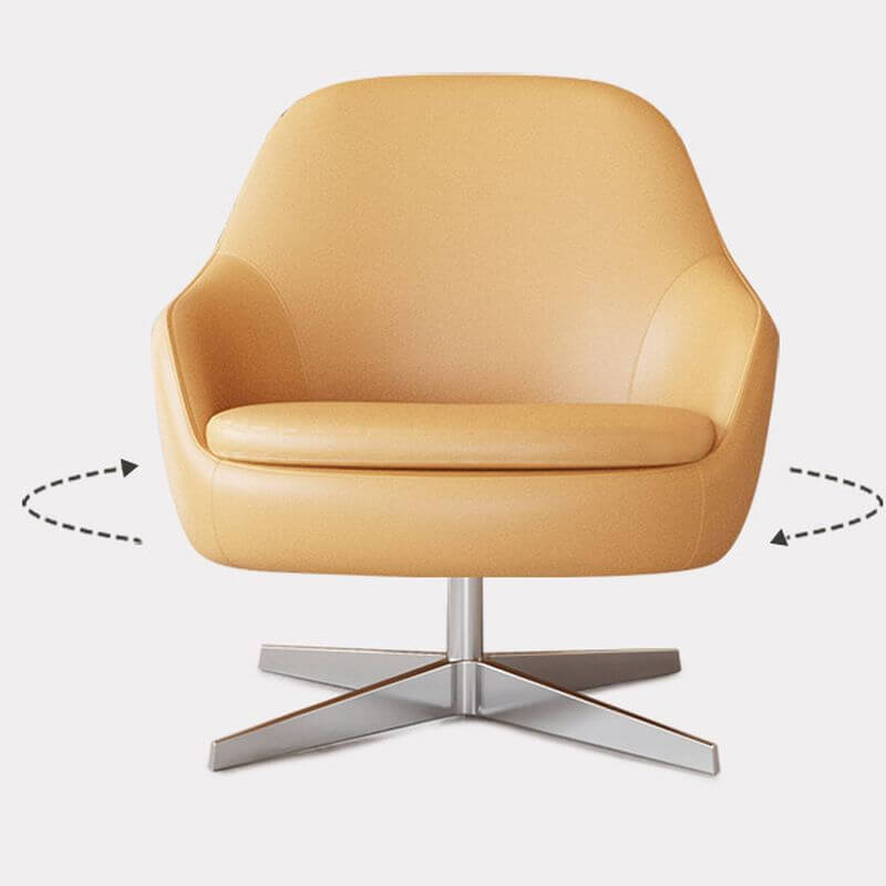 Modern Solid Color Foam Armchair - Ivory, Azure, Auburn - Simple Design with Fixed Back & Armrests | Perfect for Living Room, Office, or Reading Nook