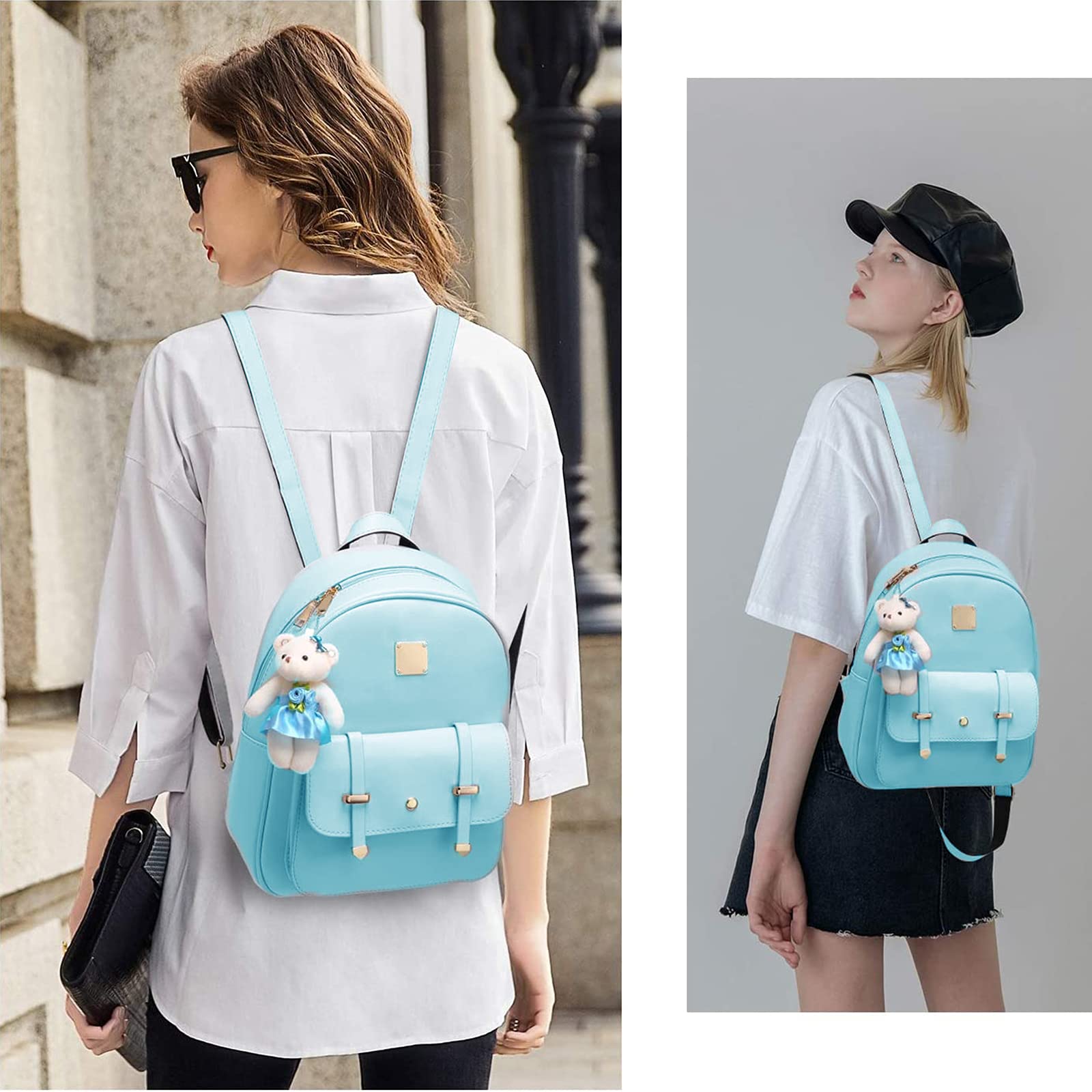 Cute Mini Backpack for Girls - PU Leather Small Backpack Purse Set for Teens & Kids | School, Travel & Daily Use