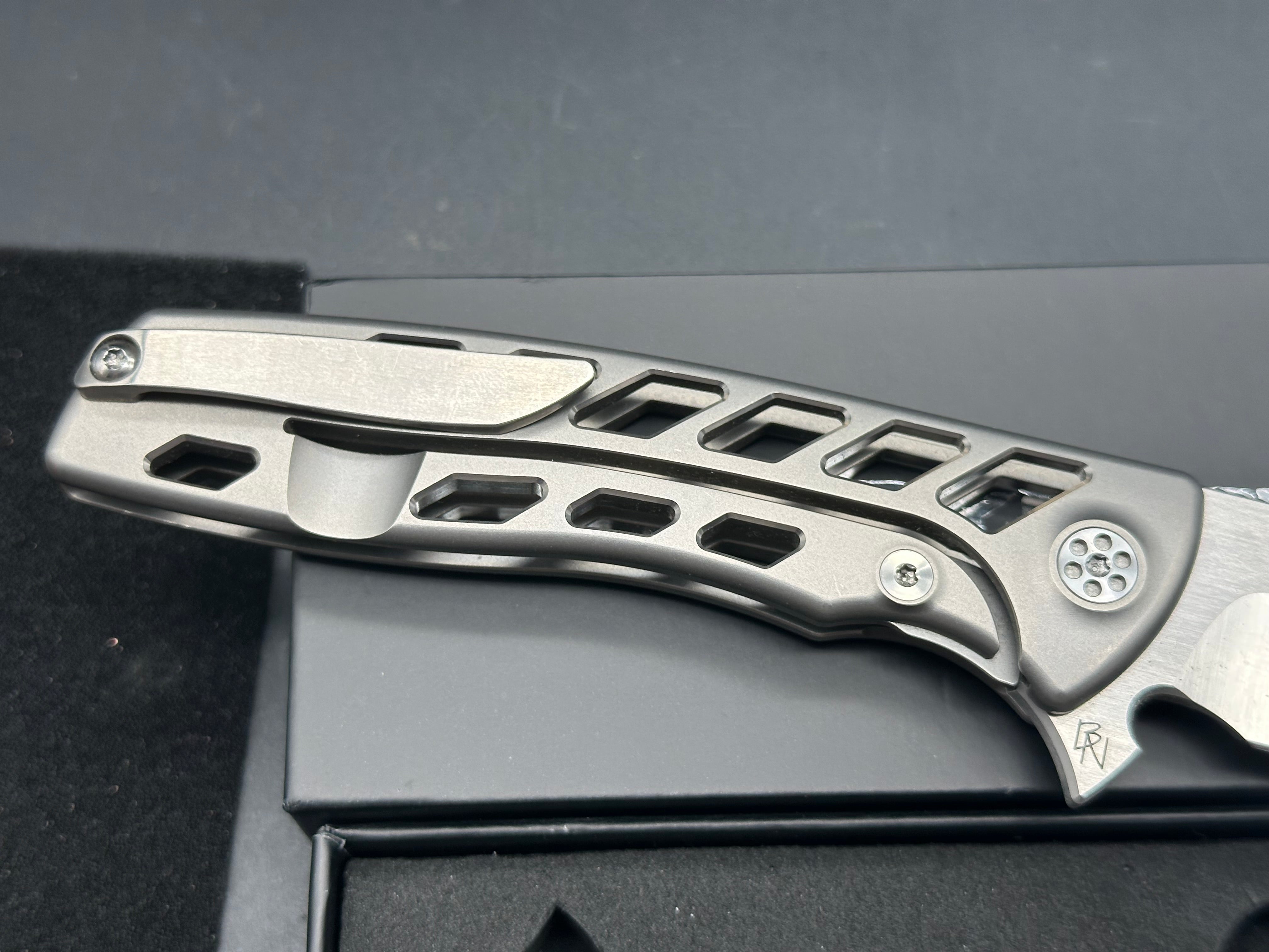 Sharp By Design Evo Typhoon Aspirated Titanium Knife - Premium EDC Folding Pocket Knife for Outdoor, Camping & Everyday Carry