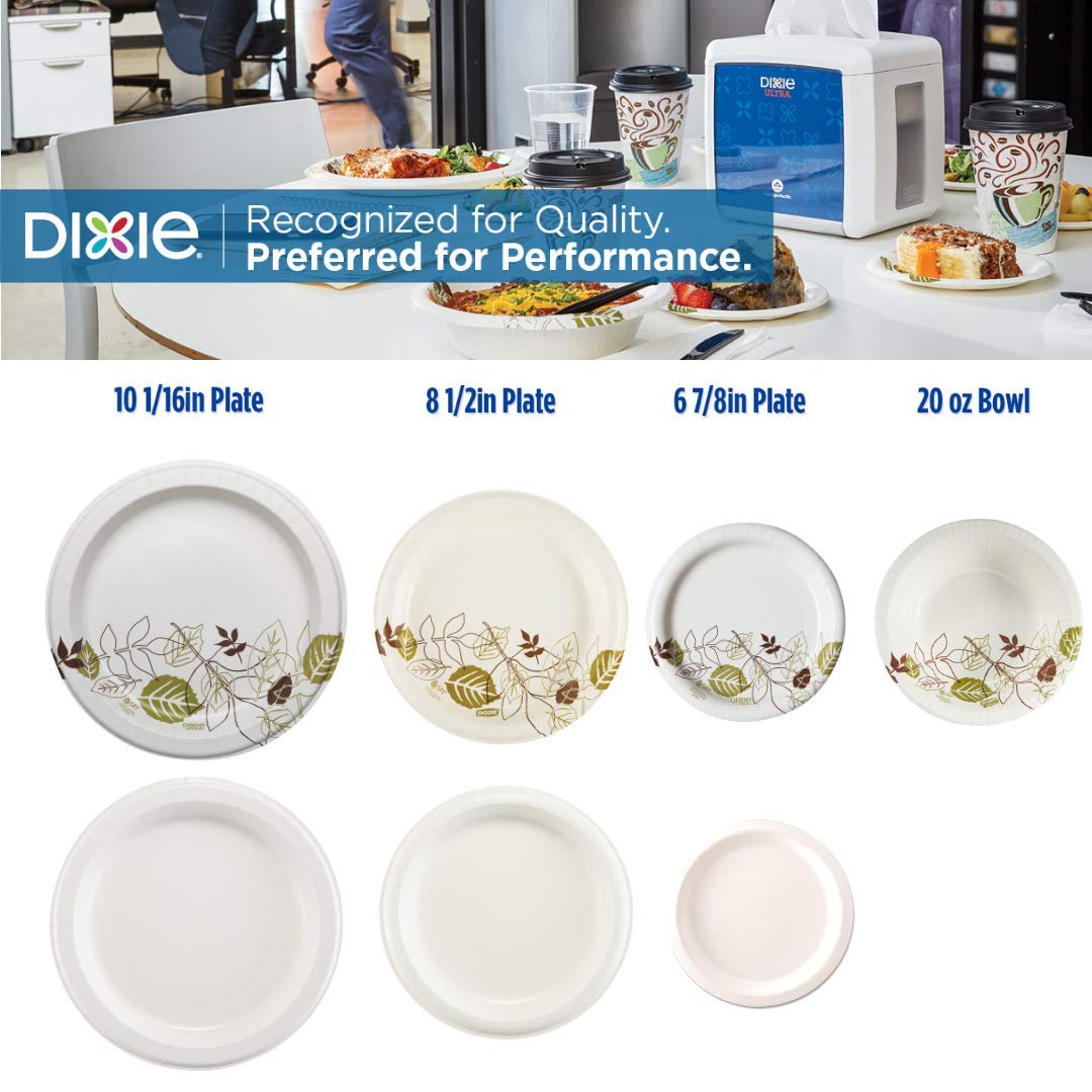 Dixie Basic 6-Inch Lightweight White Paper Plates - 1,200 Count (12 Packs of 100) by GP PRO | Perfect for Parties, BBQs, Picnics & Everyday Use