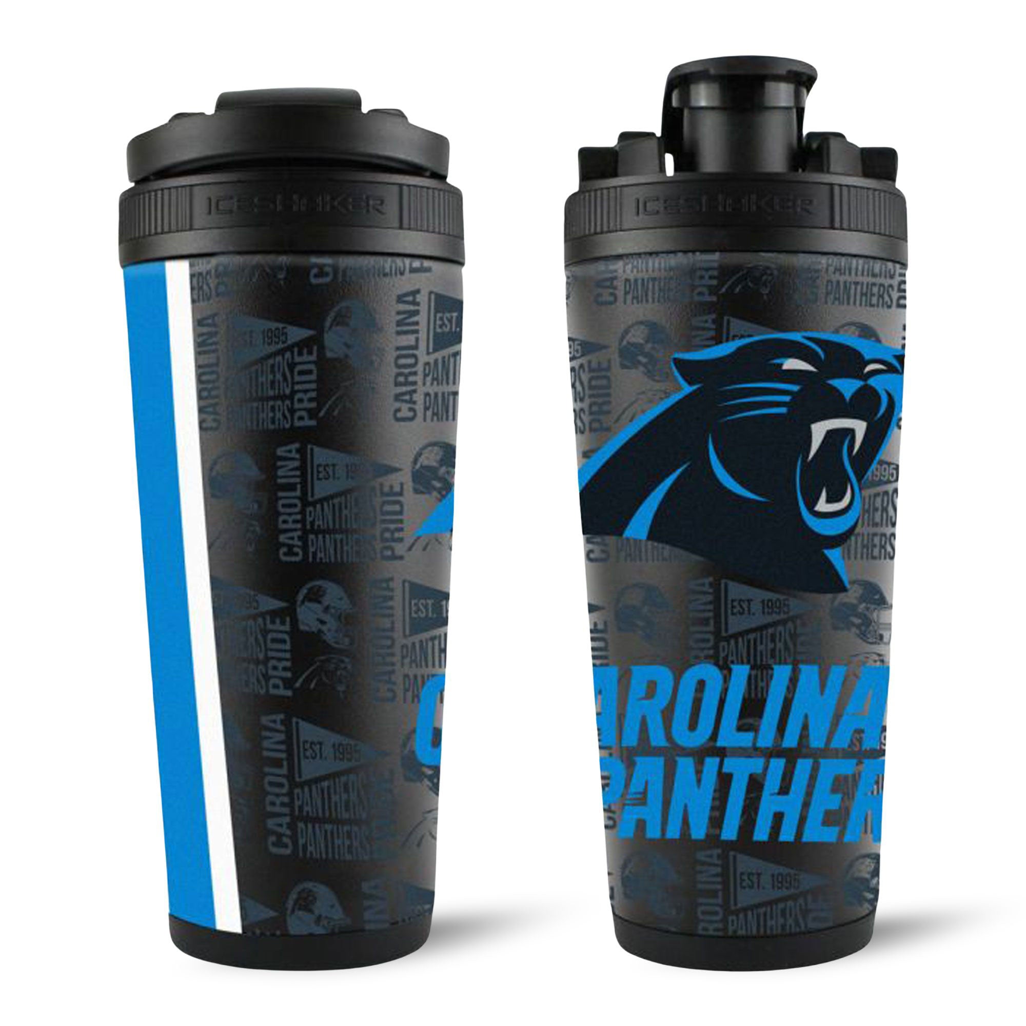 Officially Licensed Carolina Panthers 4D Insulated Water Bottle - Leakproof Stainless Steel Shaker Cup for Protein Drinks & Workouts - Perfect for Gym, Sports & Outdoor Activities