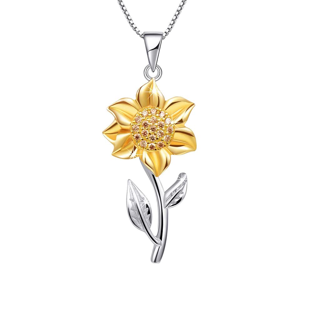 Sunflower Pendant Necklace for Women - Yellow Floral Jewelry Gift for Girls, Daughter, Sister - Perfect for Christmas, Birthday, Anniversary - Elegant Accessory for Parties, Weddings & Everyday Wear