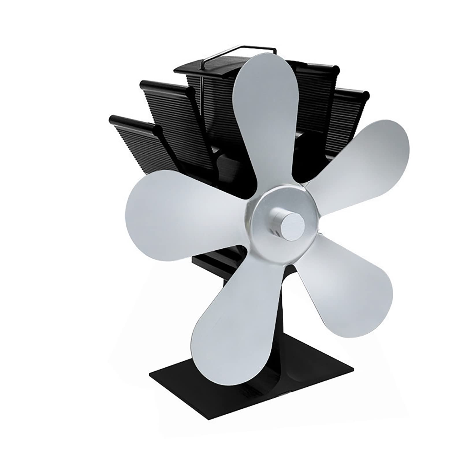 BAPRRJY 5-Blade Eco-Friendly Heat Powered Wood Stove Fan - Silent Fireplace Fan for Wood Burning Stoves, Log Burners & Camping - Perfect for Home Heating & Outdoor Adventures