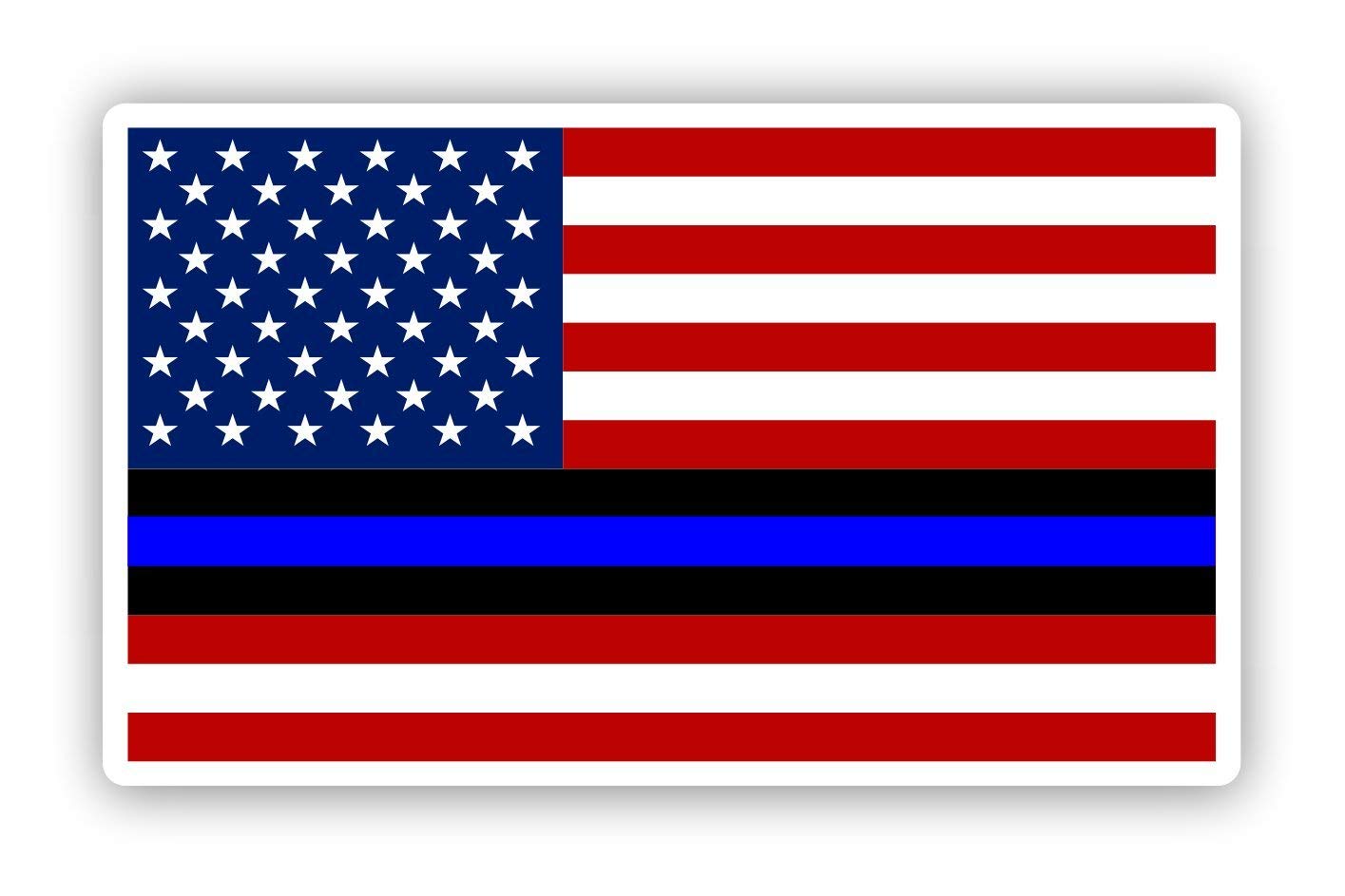 Thin Blue Line American Flag Car Decals - 5