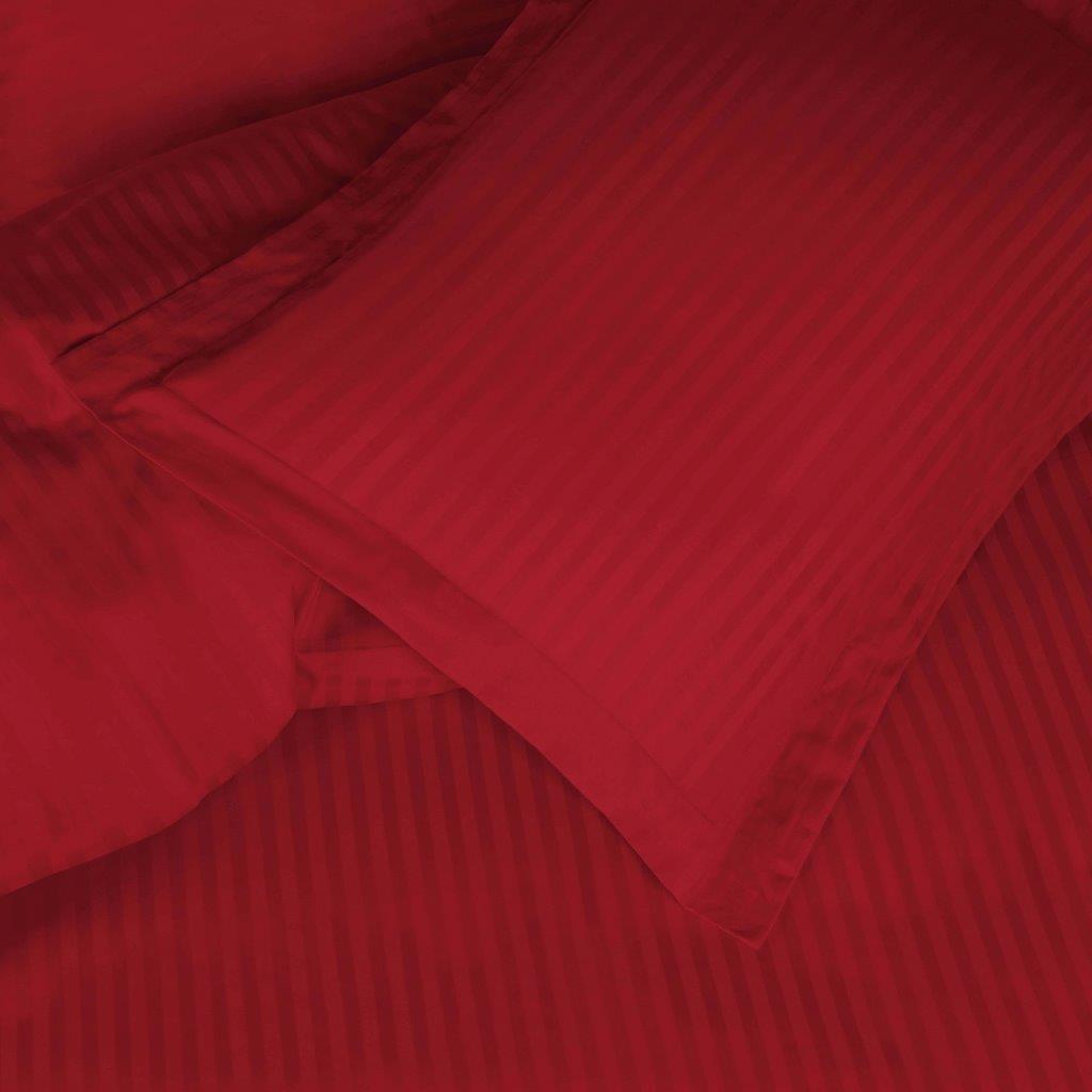 Luxury Egyptian Cotton 600 Thread Count Duvet Cover Set - Queen Size, Striped Design for Bedroom Decor | Soft & Breathable Bedding Set for Hotels, Guest Rooms & Master Bedrooms