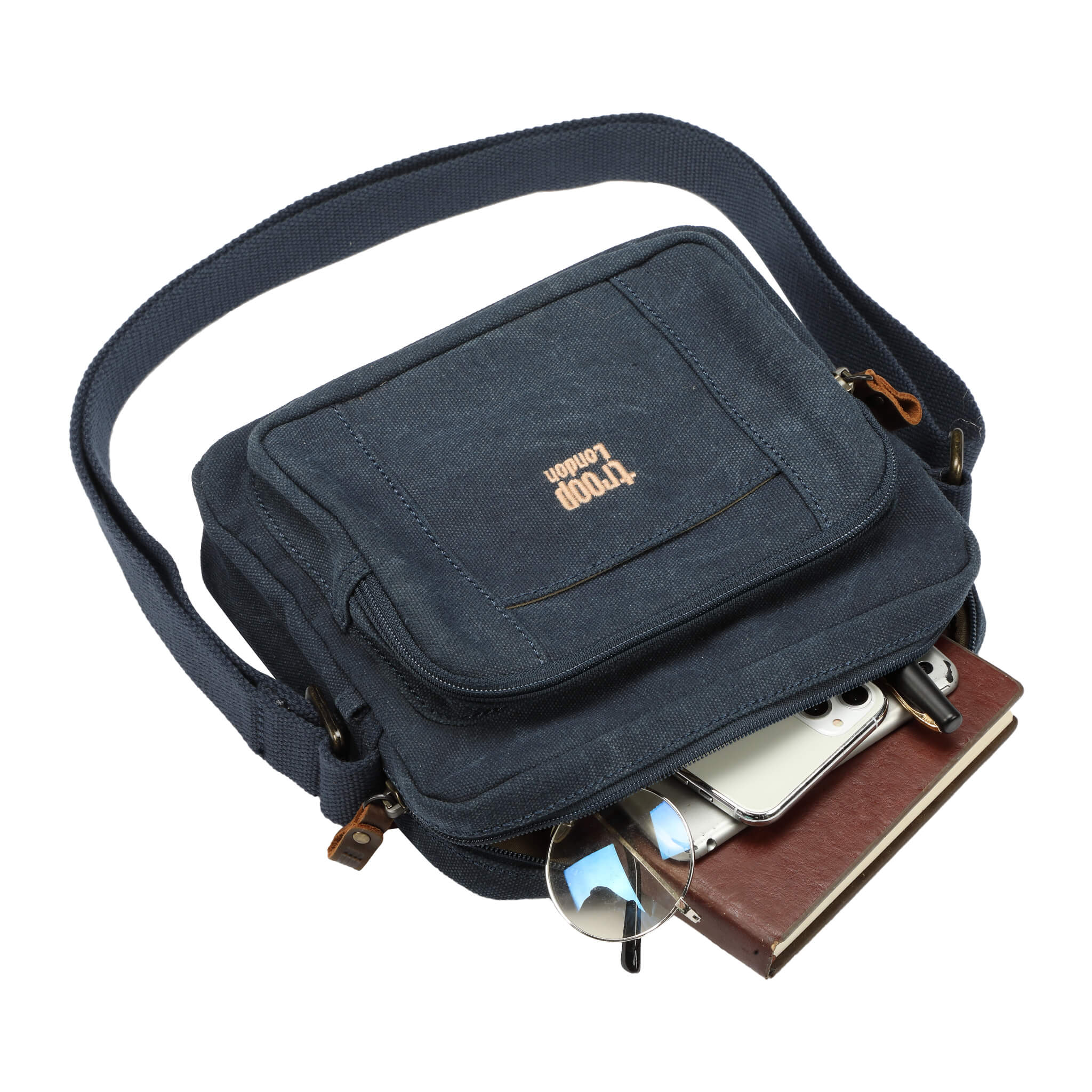 Troop London Classic Canvas Crossbody Bag for Women & Men - Stylish & Durable Shoulder Bag for Travel, Work & Everyday Use