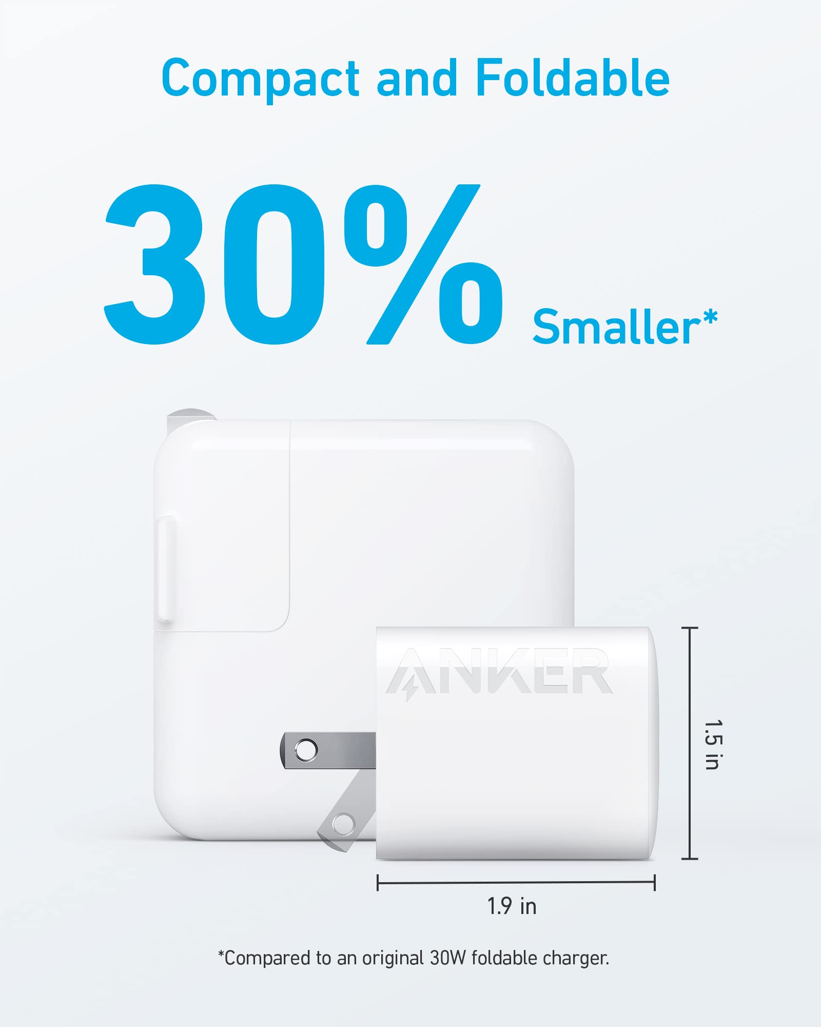 Anker 2-Pack 30W USB-C Fast Charger Foldable Wall Charger - Compatible with iPhone 15/14/13, Samsung Galaxy S23/S22, MacBook Air, iPad Pro, Google Pixelbook - Compact Travel Charger for Home, Office & Car Charging (Cables Not Included)