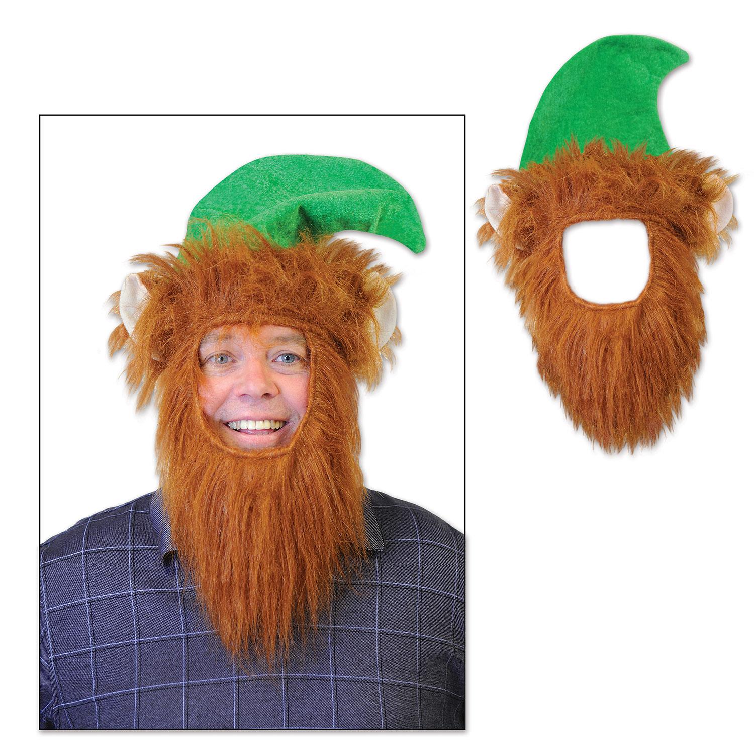 12 Pack Christmas Green Hat with Beard - Santa Costume Accessories for Holiday Parties, Festive Events & Family Gatherings