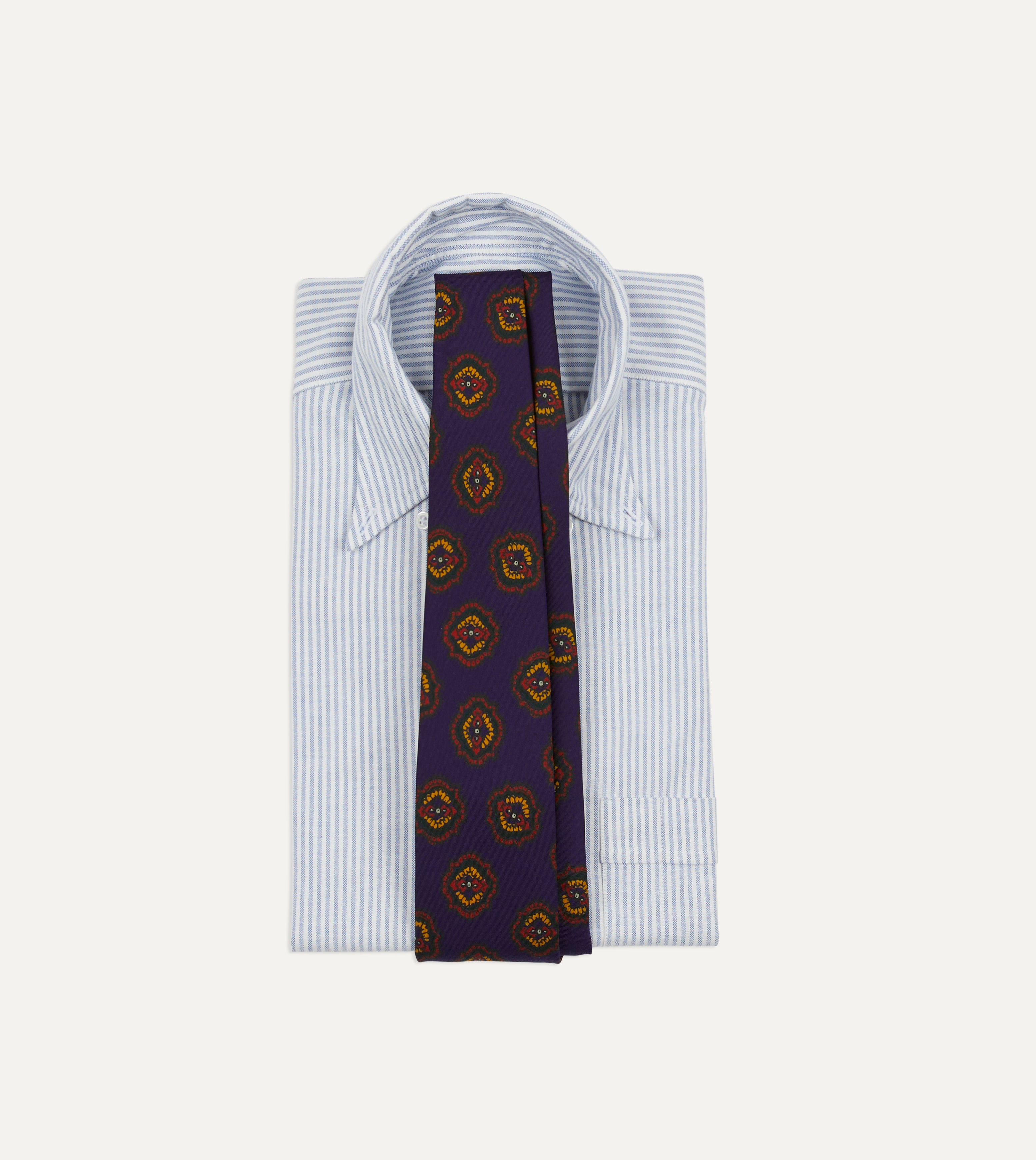 Elegant Purple Baroque Paisley 36oz Madder Silk Self-Tipped Necktie for Men - Perfect for Weddings, Business Meetings & Formal Occasions