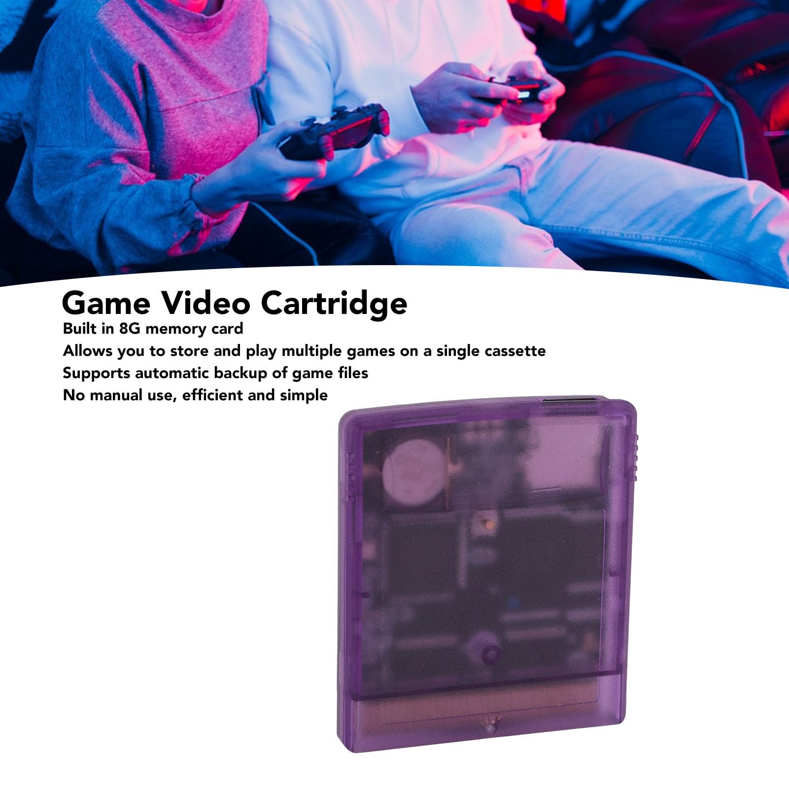 Annadue 8GB Flash Memory Card for Gameboy - 1000 in 1 Game Cartridge for GB GBC GBA SP | Purple Transparent Retro Gaming Accessory | Perfect for Classic Game Collection & Portable Gaming