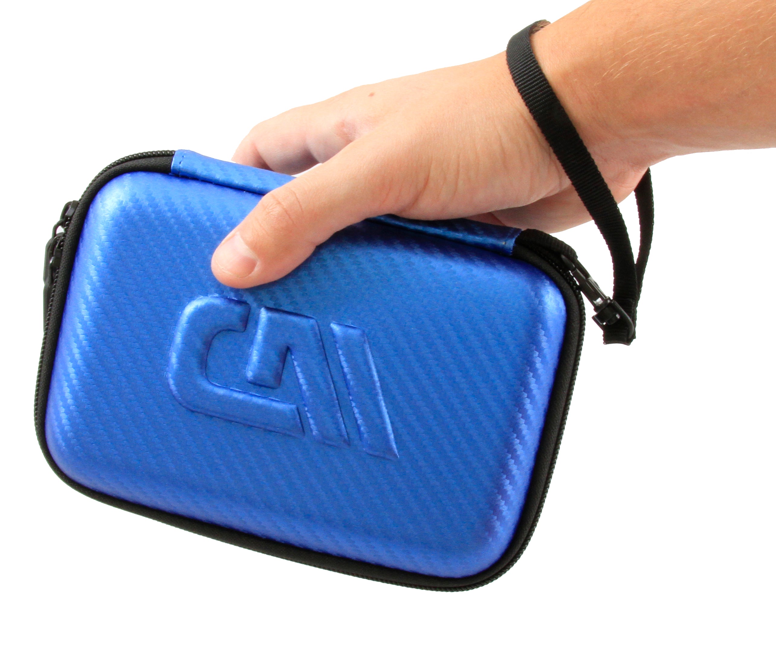 CASEMATIX 7 Hard Shell EVA Travel Case with Wrist Strap & Padded Divider - Protective Storage for Camera, Drone, GoPro Accessories up to 6.5 x 4 x 2 Inches - Perfect for Travel, Hiking & Outdoor Adventures