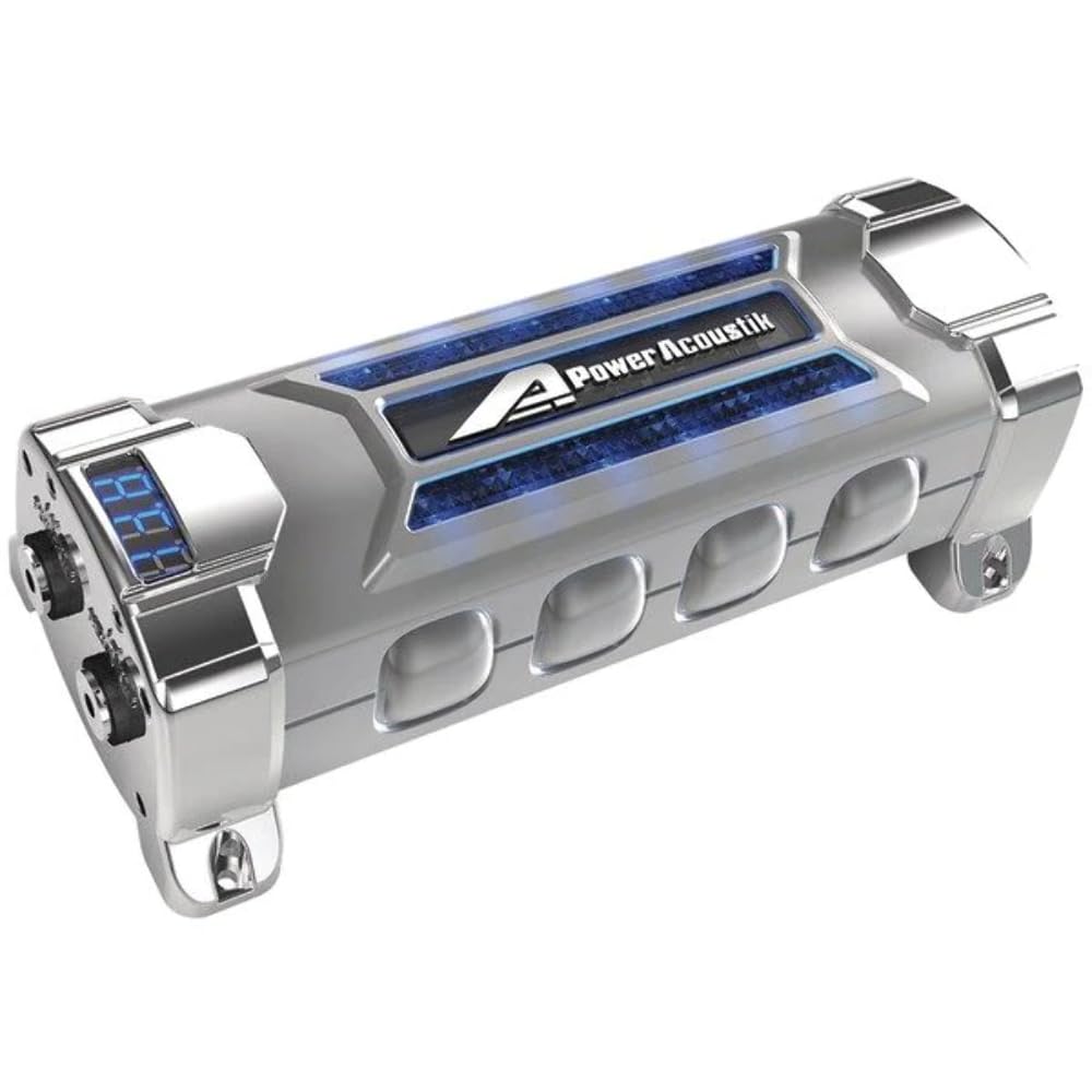 Power Acoustik PCX-5F 5-Farad Car Audio Capacitor - High Performance Power Storage for Amplifiers & Subwoofers | Perfect for Car Audio Systems & Bass Boost