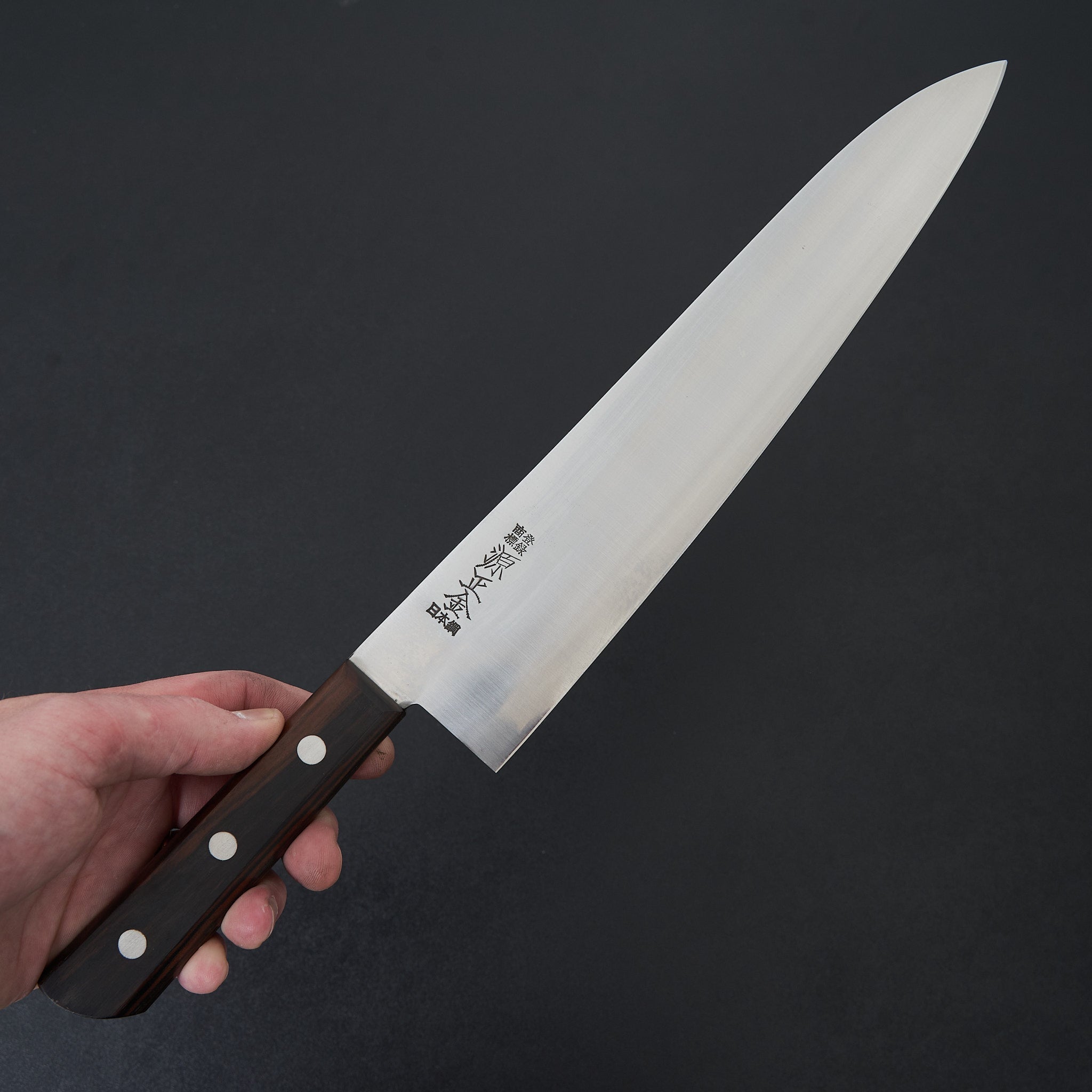 Masakane Vintage SK Gyuto 270mm Japanese Chef Knife - Ebony Wood Handle (No Bolster) - Perfect for Sushi, Meat Slicing & Professional Kitchen Use