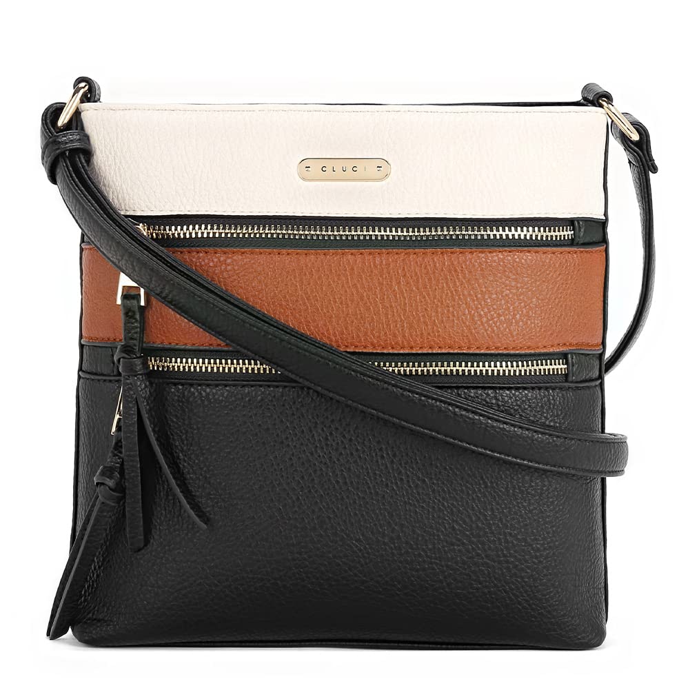 CLUCI Women's Crossbody Purse - Medium Size with Zipper Pocket & Adjustable Strap | Soft Leather Shoulder Handbag for Everyday Use, Travel & Shopping