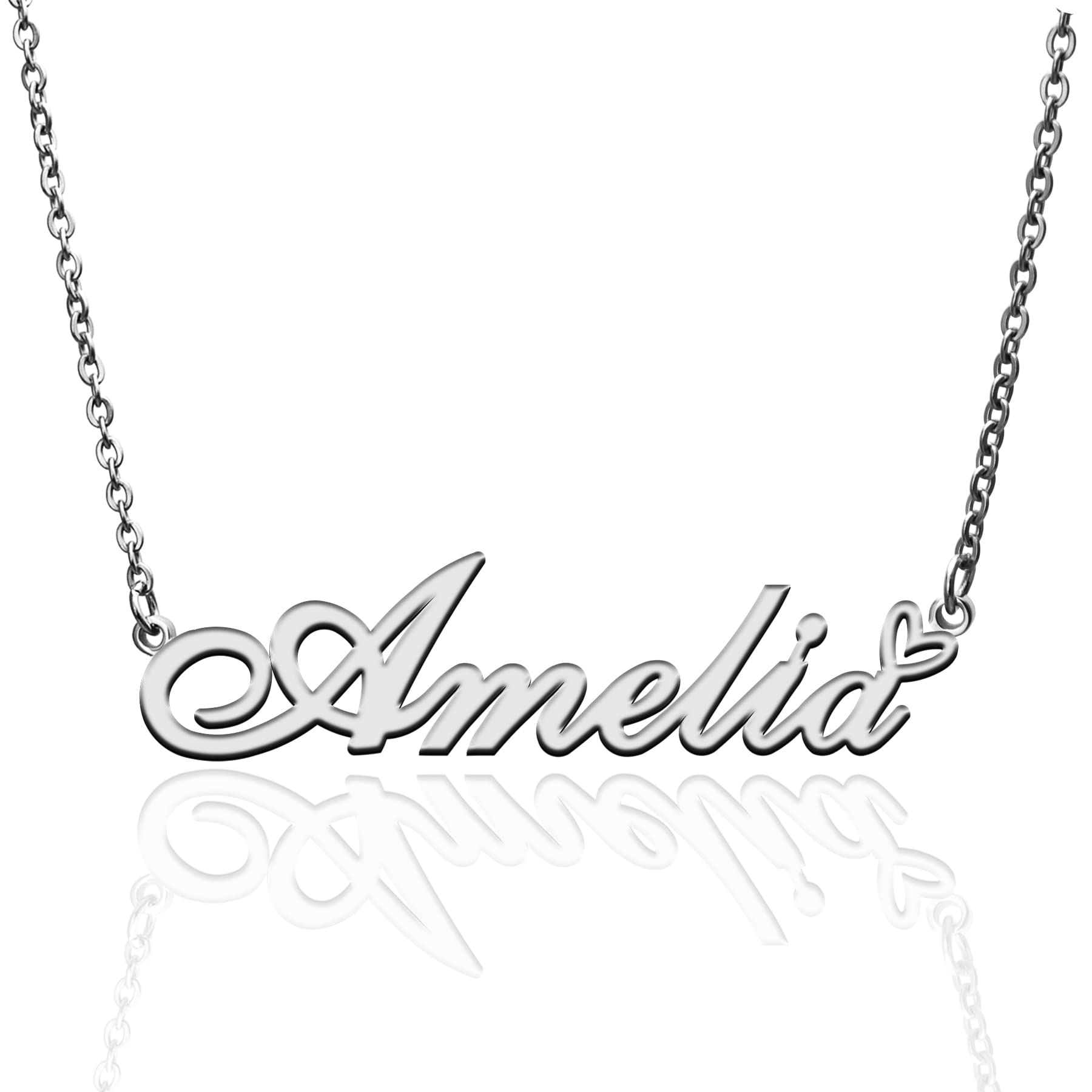 RONKAH Personalized Name Necklace - Gold Plated Heart Pendant Custom Jewelry for Women | Best Gift for Girlfriend, Mom, Daughter, Friends | Christmas, Birthday, Anniversary | Perfect for Everyday Wear, Date Nights & Special Occasions