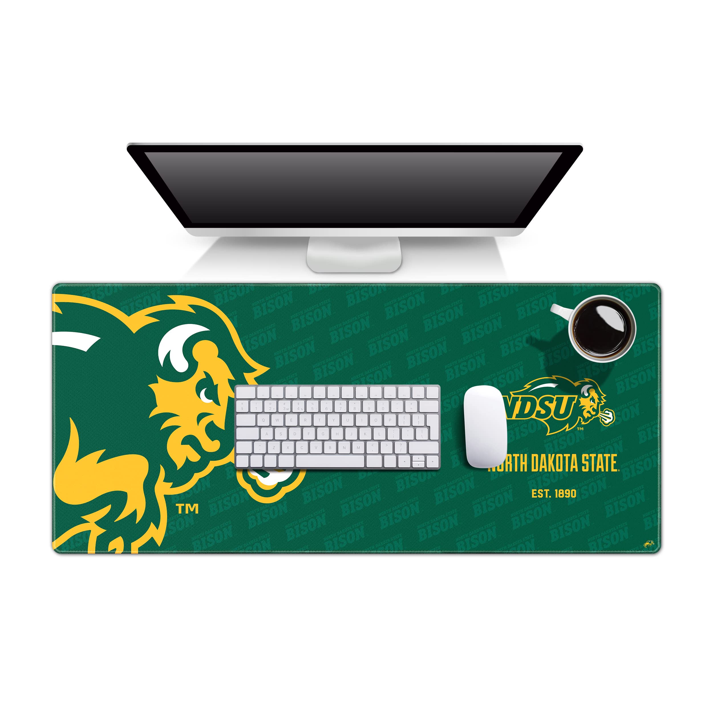 YouTheFan NCAA North Dakota State Bison Logo Series Desk Pad - Non-Slip Mouse Pad & Office Desk Mat for Gaming, Work, and Study - Perfect for Fans and Students