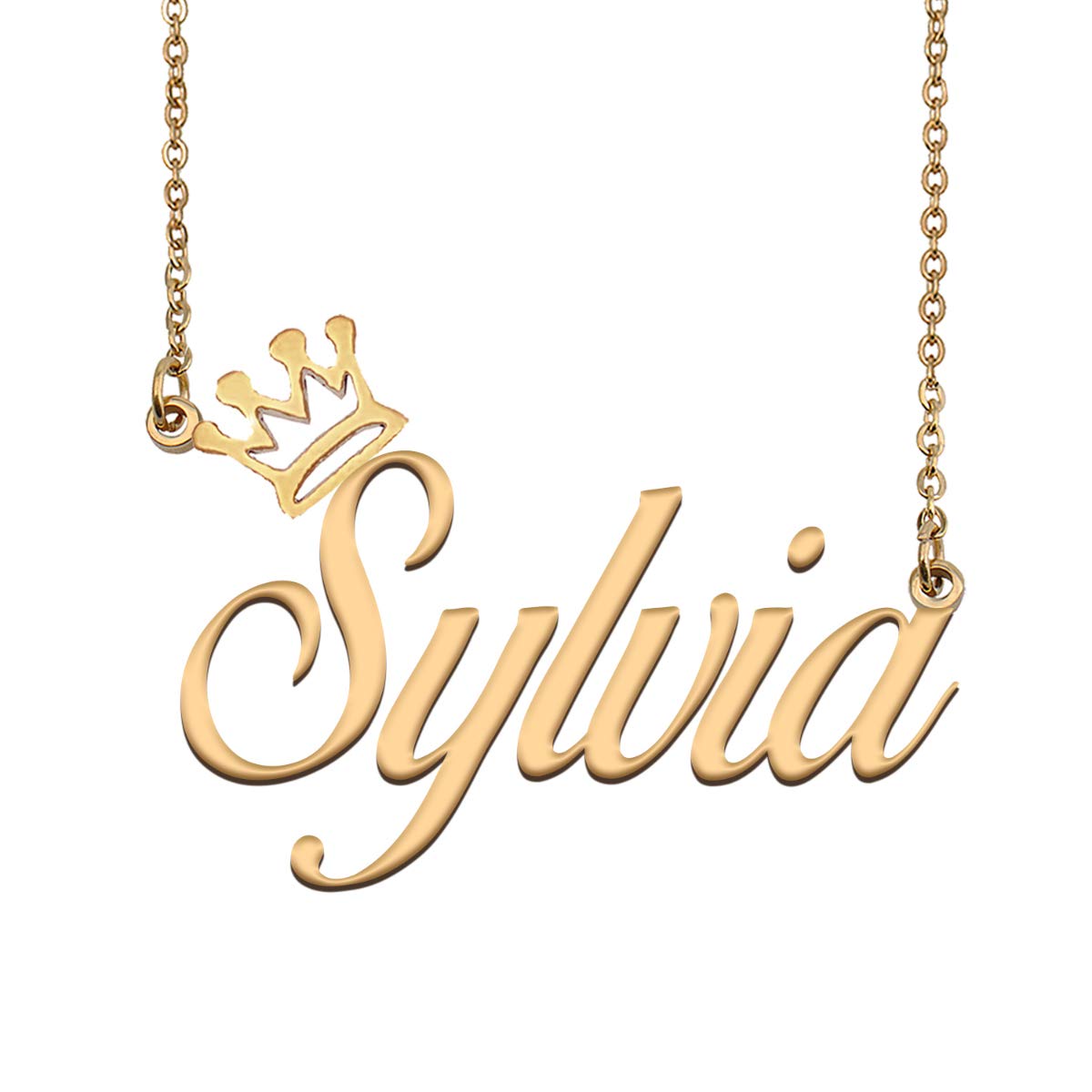 Custom Gold Name Necklace for Women - Personalized Jewelry with Crown Charm - Perfect Gift for Bridesmaids, Princesses & Special Occasions - Birthday, Wedding, Anniversary & Graduation Gifts