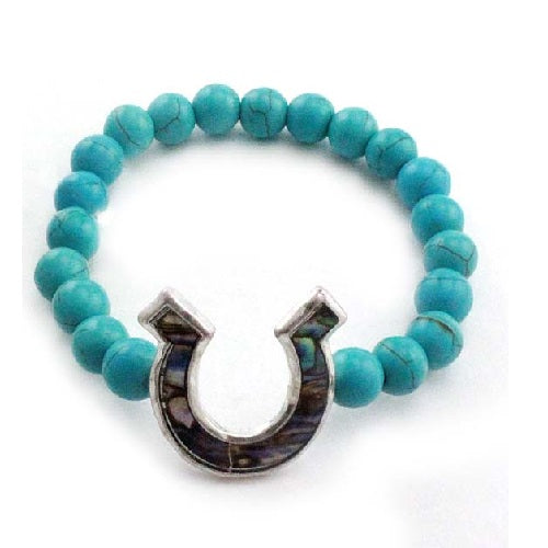 Authentic Turquoise Horseshoe Jewelry - Handcrafted Semi-Precious Stone Pendant for Good Luck Charm & Western Fashion Accessory | Perfect for Cowboy Boots, Necklaces & Western-Themed Gifts