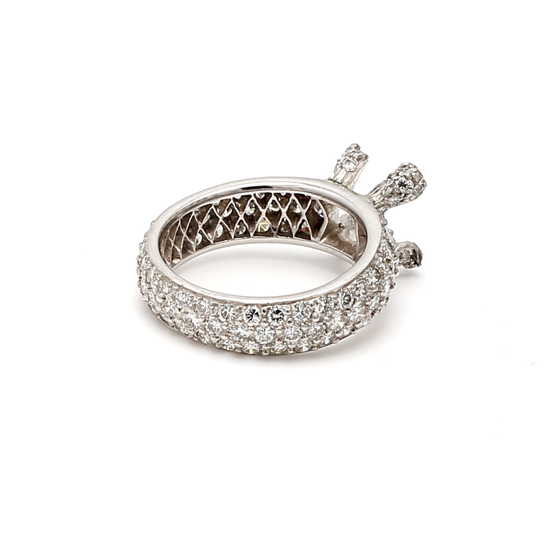 0.70 Carat Round Brilliant I VS2 Diamond Platinum Semi Mount Ring - Elegant Bridal Jewelry for Engagement & Wedding