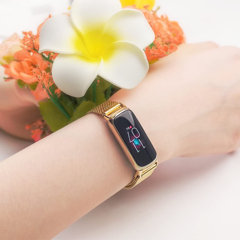Stainless Steel Fitbit Luxe Band - Waterproof Adjustable Strap for Fitness & Wellness Tracking