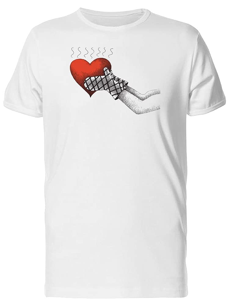 Stylish Red Heart Print Baked T-Shirt for Men - Perfect for Casual Wear, Dates & Street Fashion