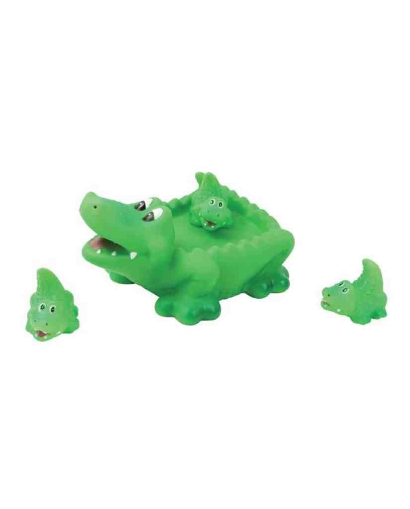 Playmaker Toys Rubber Alligator Family Set of 4 - Safe Non-Toxic Baby Bath Toys for Toddlers & Kids - Fun Bathtub, Pool & Sensory Playtime Gifts