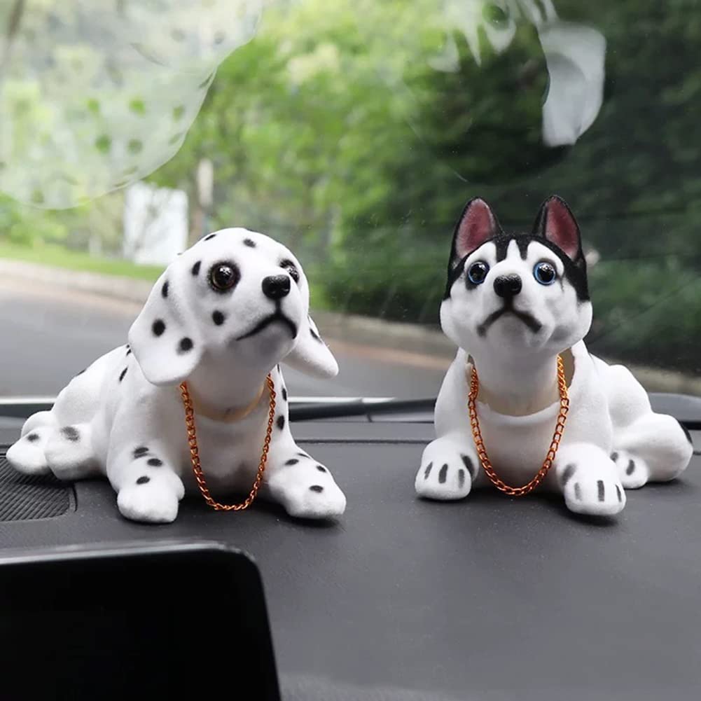 SEADEAR Nodding Dog Car Dashboard Decorations - Cute Resin Dog Ornament for Car, Desk & Office - Fun Dashboard Accessories for Pet Lovers & Car Enthusiasts (Perfect Gift for Dog Owners & Auto Fans)