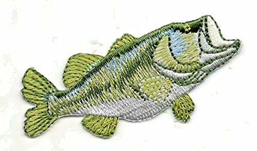 Largemouth Bass Iron On Patch for Fishing Sports - Durable Embroidered Applique for Hats, Jackets & Backpacks - Perfect for Anglers & Outdoor Enthusiasts