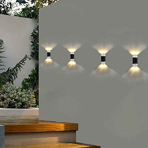 4 Pack Solar Powered Outdoor Wall Lights - Waterproof Color Changing LED Garden Lights for Yard, Patio, Front Door & Backyard | Decorative Landscape Lighting for Pathways, Steps & Driveways at Night