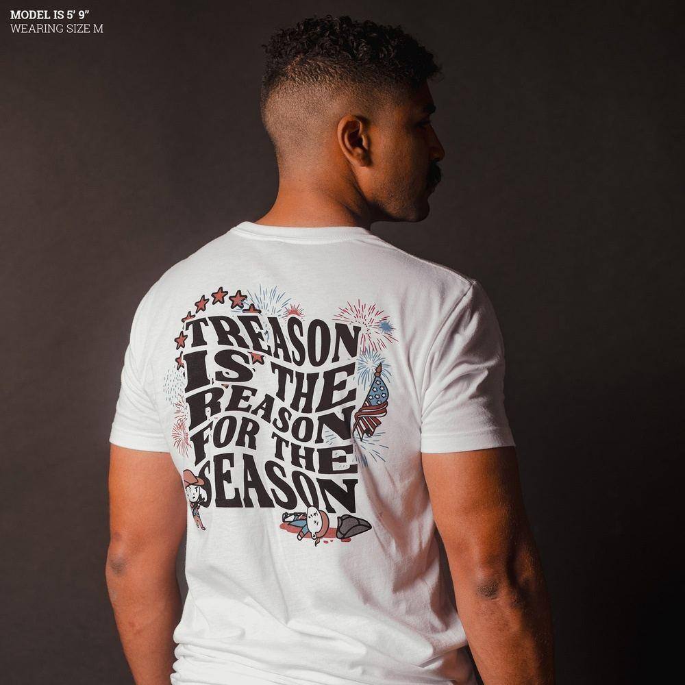 Treason Season Graphic T-Shirt - White - Casual Streetwear for Men & Women - Perfect for Everyday Wear, Outings & Events