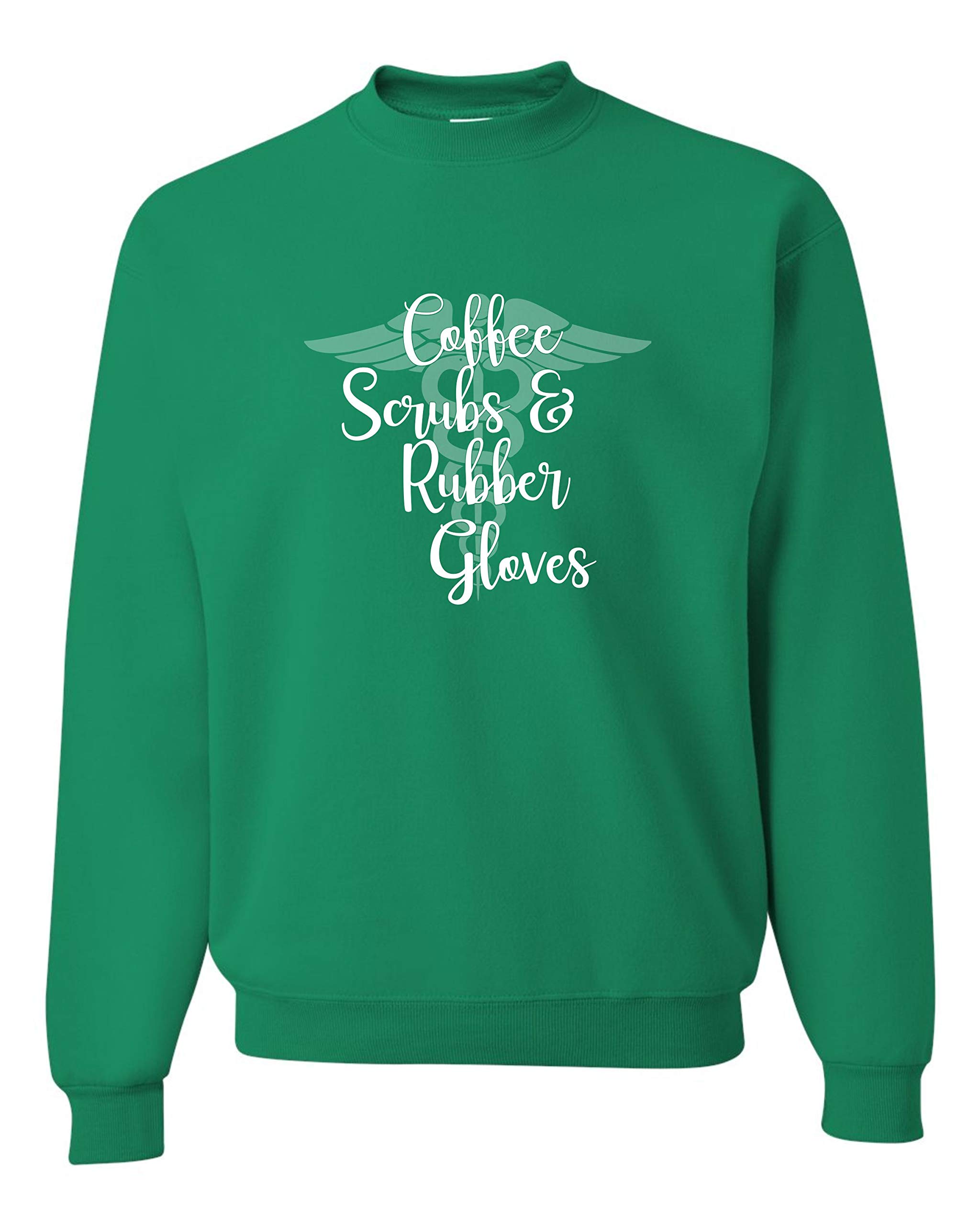 Premium Adult Coffee Scrubs & Rubber Gloves for Nurses & Doctors - Comfortable Medical Crewneck Sweatshirt | Ideal for Healthcare Professionals & Spa Treatments