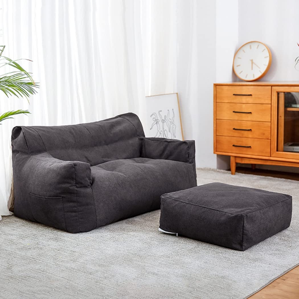 Extra Large Bean Bag Chair Cover Only (No Filler Included) - Oversized Sack Bean Bag Case for Sofa, Recliner & Lounger - Comfortable for Adults & Kids - Dark Gray - Perfect for Living Room, Bedroom, Game Room & Dorm Decor