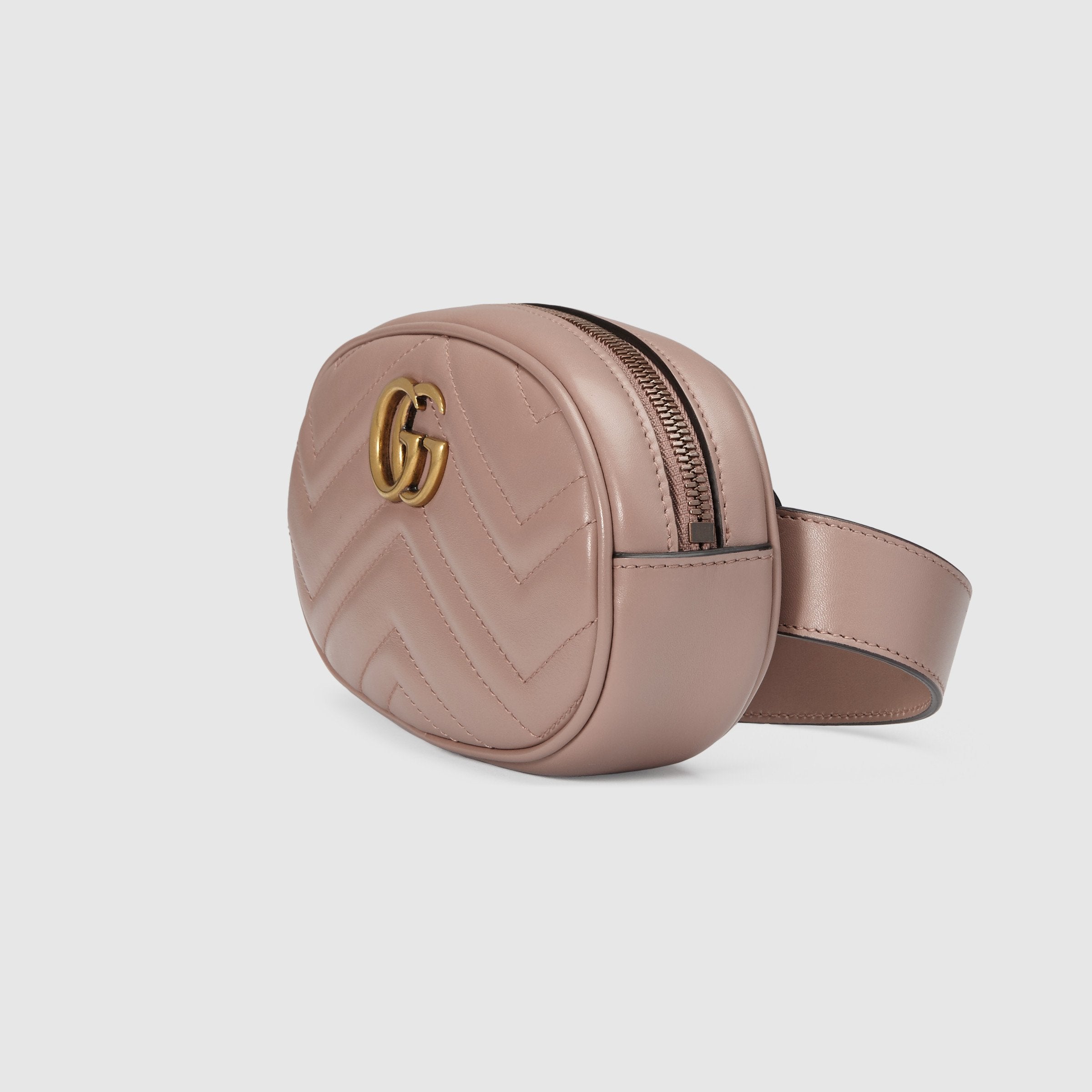 Gucci GG Marmont Matelassé Leather Belt Bag in Pink - Stylish Crossbody Fanny Pack for Women, Perfect for Travel, Concerts & Everyday Use