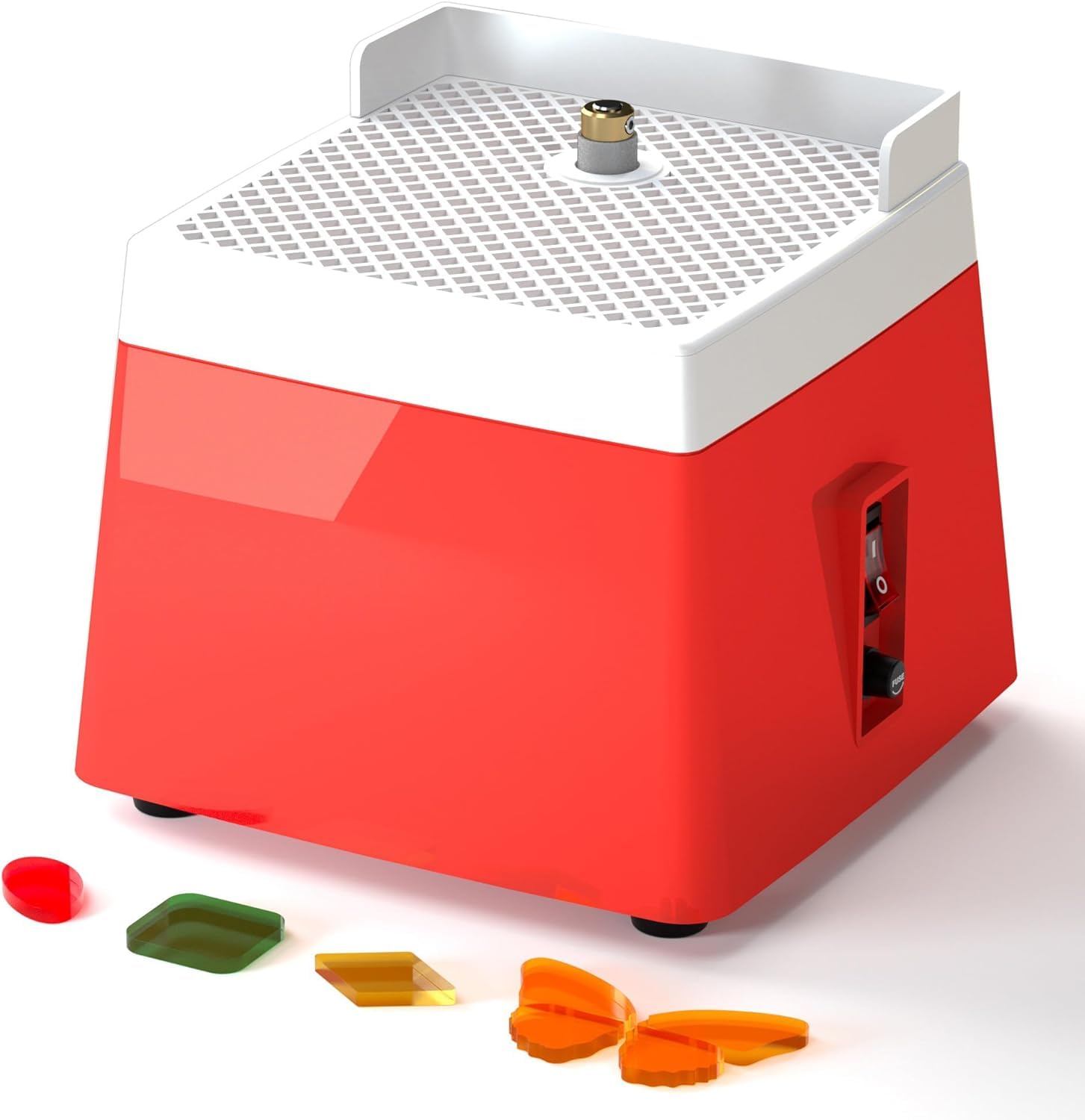 65W Stained Glass Grinder Machine - 110V Portable Mini Electric Glass Sander with Grinder Bit for Glass & Ceramic Processing - Perfect for DIY Art, Home Decoration & Craft Projects (Red, SGM074)