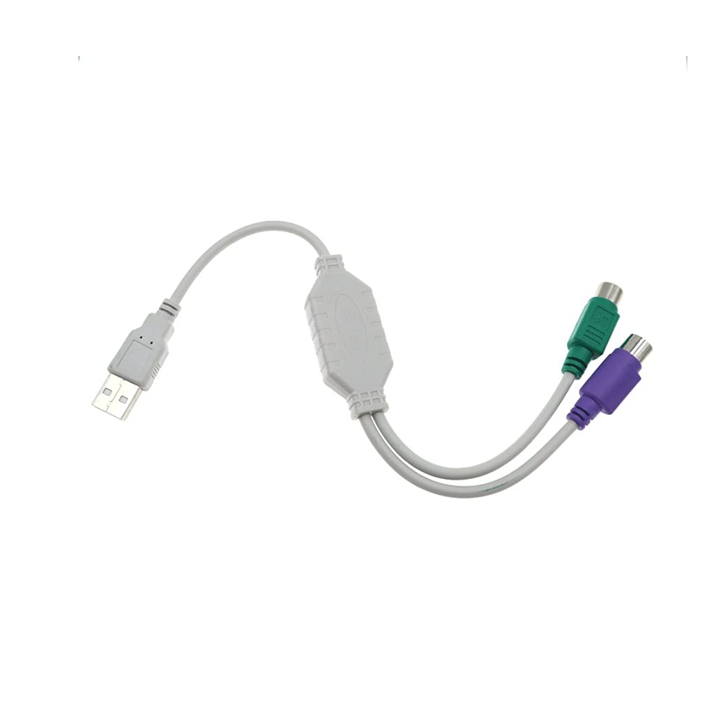 PS/2 Female to Dual 6-Pin Female Adapter Cable - Convert Mouse & Keyboard to USB-Compatible Interface | Perfect for Retro Gaming, Legacy Systems & Office Workstations