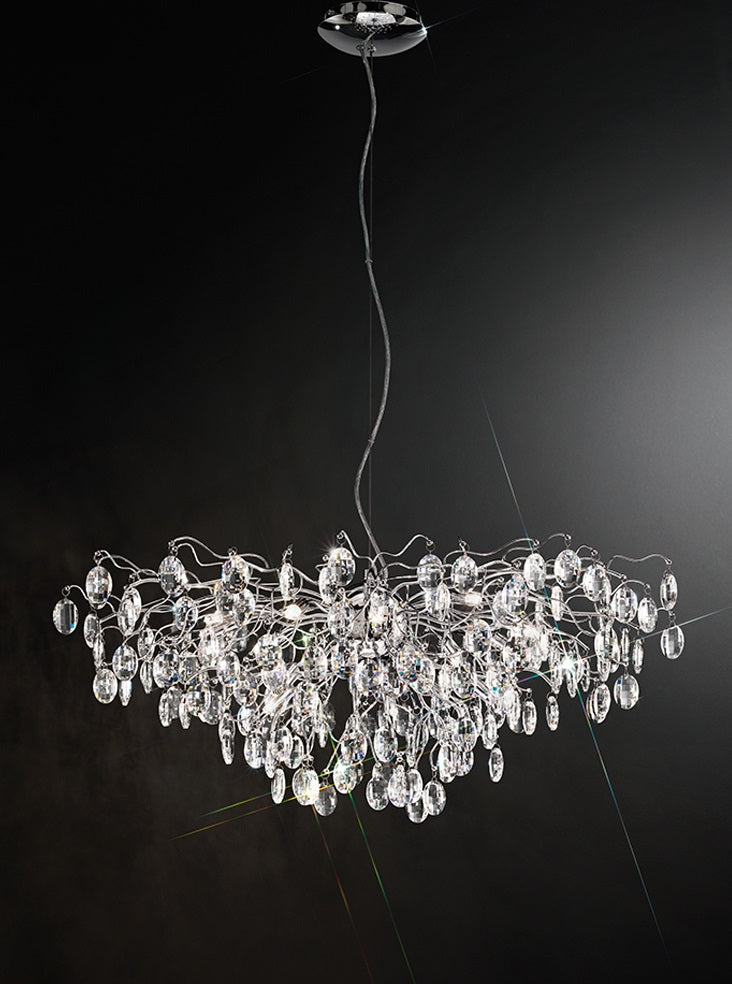 Beckham 12/13/15/21 Light Pendant with Chrome Finish - Modern Ceiling Lighting for Living Room, Bedroom & Dining Room