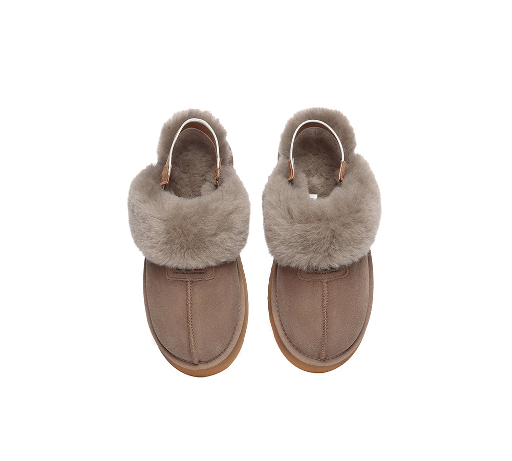 Australian Shepherd® Women's 2-Way Strap UGG Slippers - Removable Slingback Platform Suzie Style for Indoor/Outdoor Wear - Cozy House Shoes for Lounge, Errands & Winter Comfort
