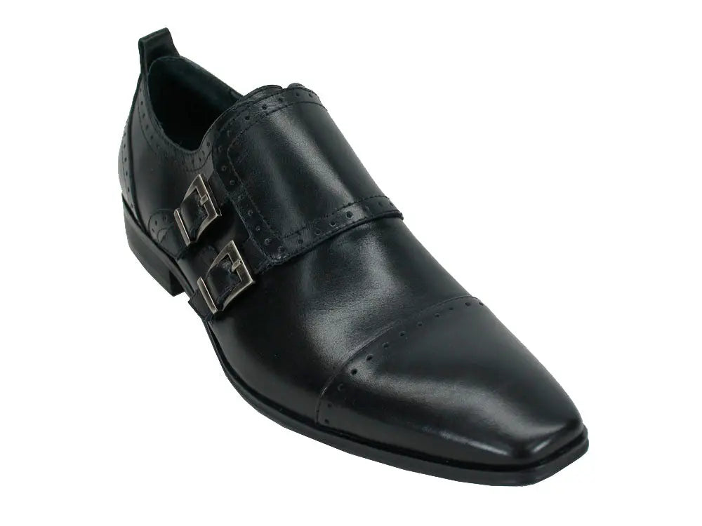 Premium Double Monk Strap Dress Shoes with Buckle & Cap Toe - Classic Oxford Style for Men | Perfect for Business, Formal Events & Weddings