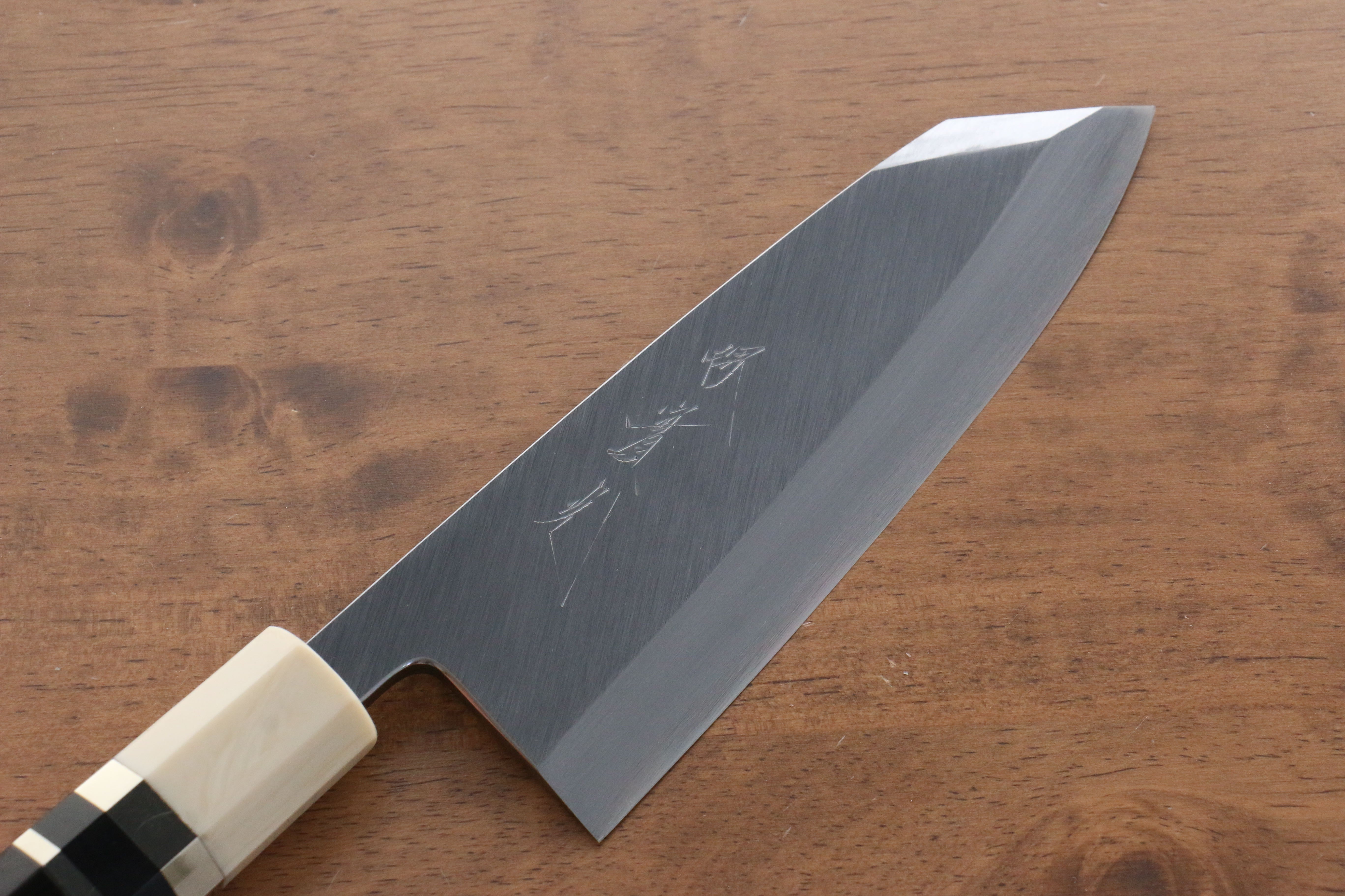 Premium Jikko Shiko Blue Steel Kiritsuke Deba Knife 150mm - Ebony Wood Handle with Double Ring - Perfect for Sushi, Fish Filleting & Japanese Cuisine