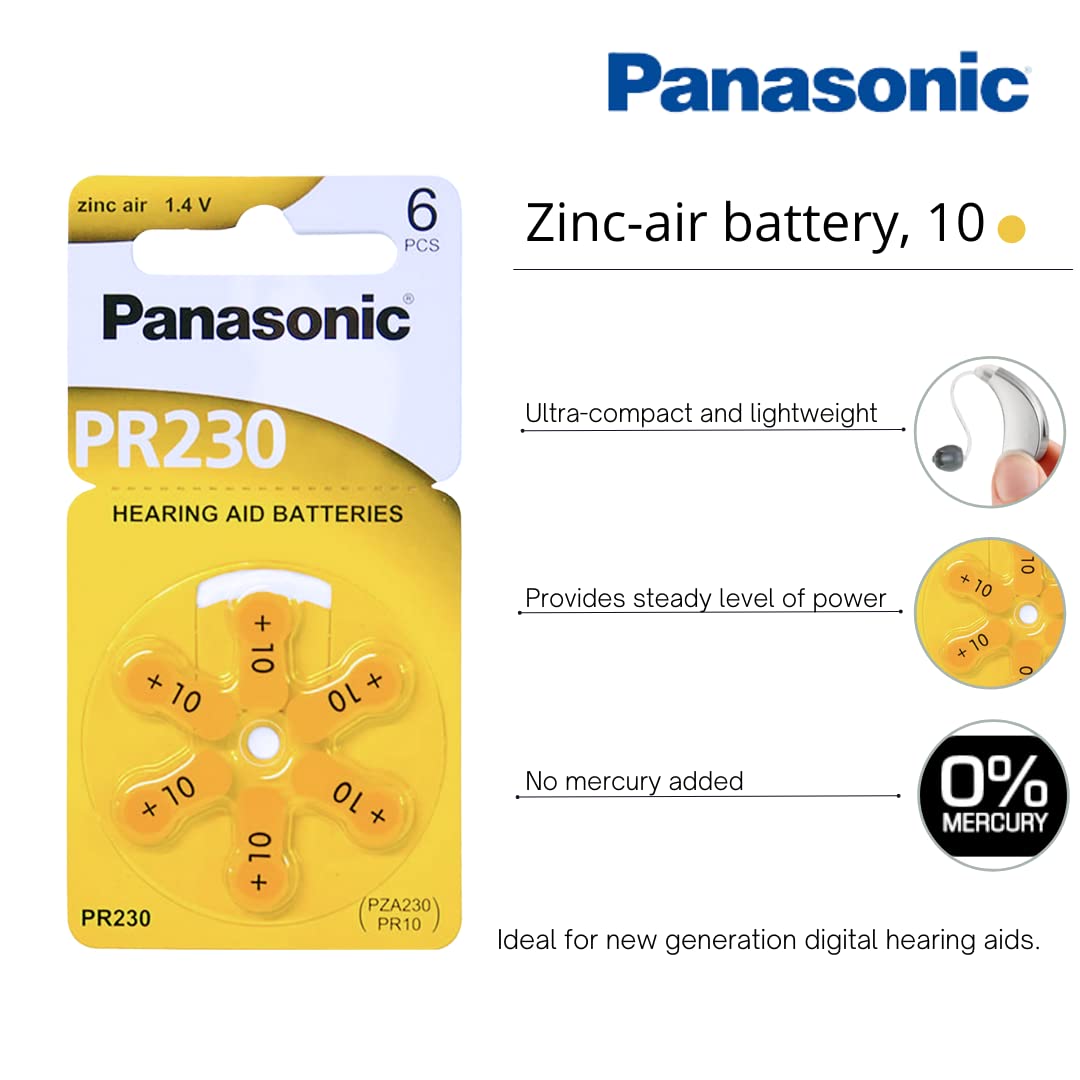 Panasonic Size 10 Zinc Air Hearing Aid Batteries - 300 Pack | Long-Lasting Power for Hearing Aids & Assistive Devices | Perfect for Travel, Daily Use & Emergency Preparedness