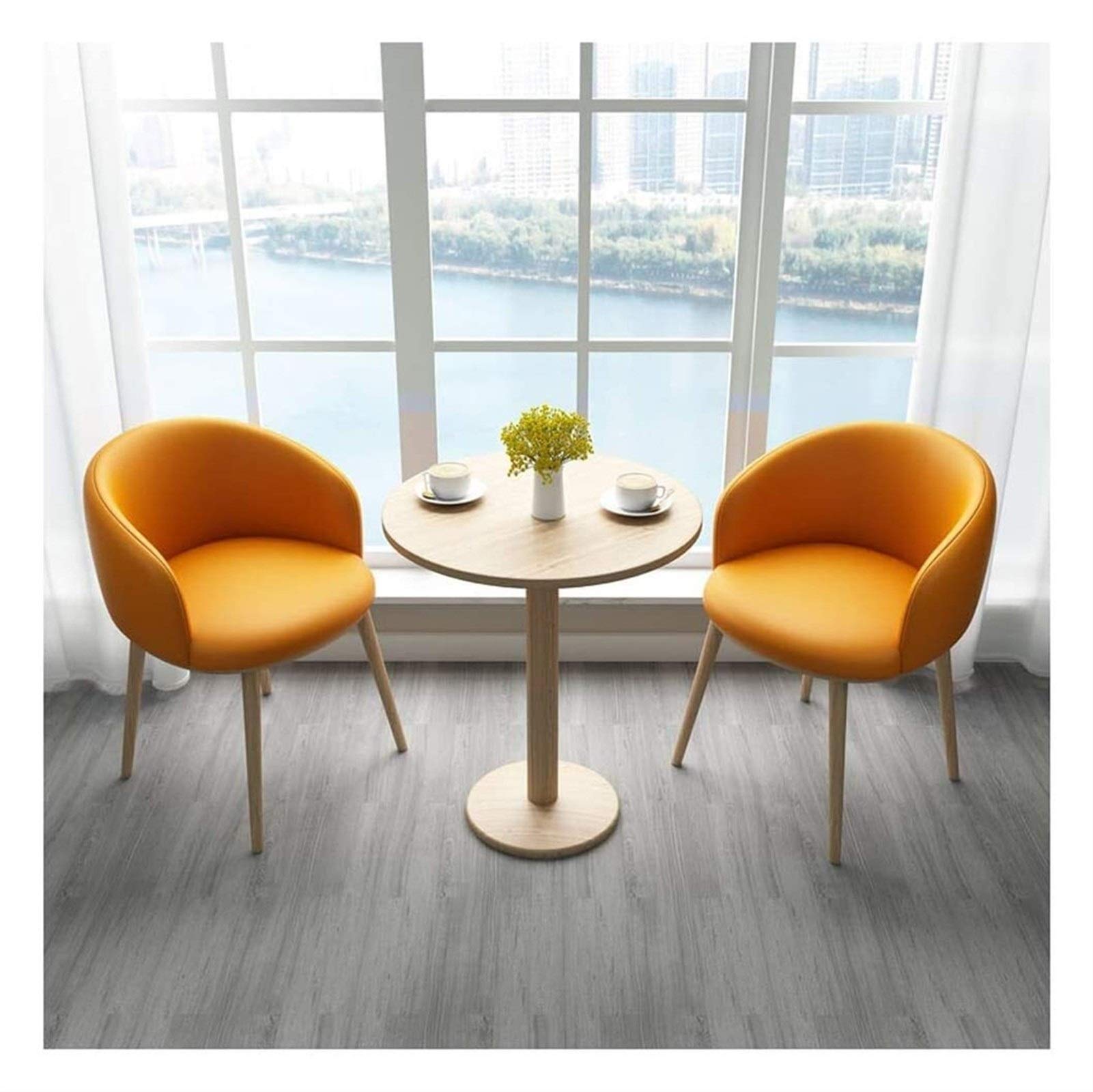 Nordic Style Round Table and Chair Set for Office, Hotel Lobby, Cafe & Home - Business Meeting, Dining, Lounge & Tea Shop Furniture - Perfect for Small Spaces, Balcony & Bar Areas