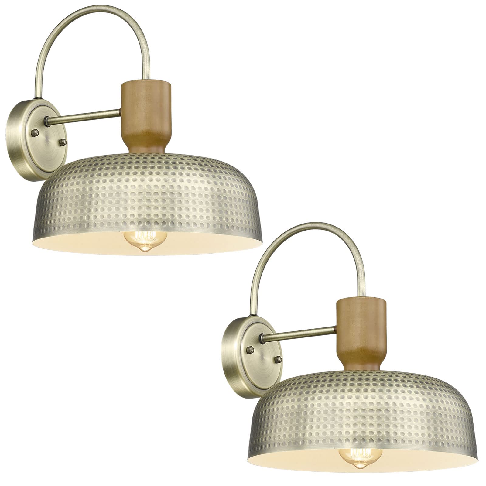 Luminzone 2-Light Outdoor Barn Wall Sconce - Farmhouse Gooseneck Light Fixture for Porch, Patio & Indoor Use - Black Weatherproof Exterior Lighting