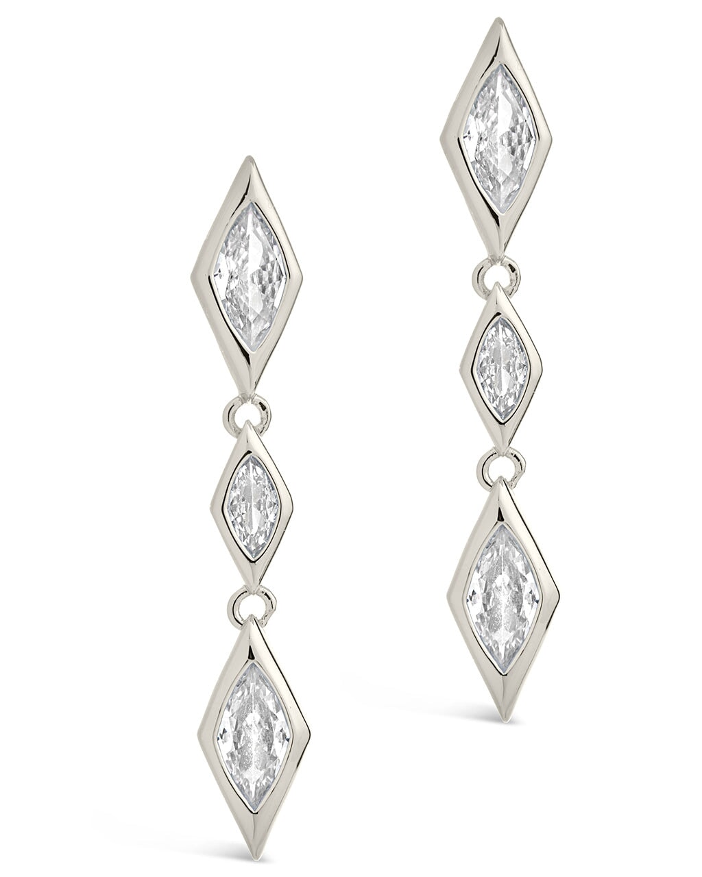 Lissie CZ Drop Stud Earrings for Women - Sparkling Cubic Zirconia Dangle Earrings - Perfect for Parties, Weddings & Everyday Wear
